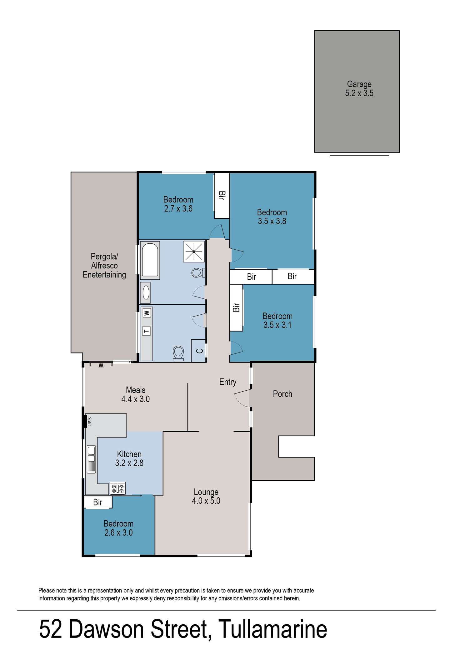 Floorplan of Homely house listing, 52 Dawson Street, Tullamarine VIC 3043