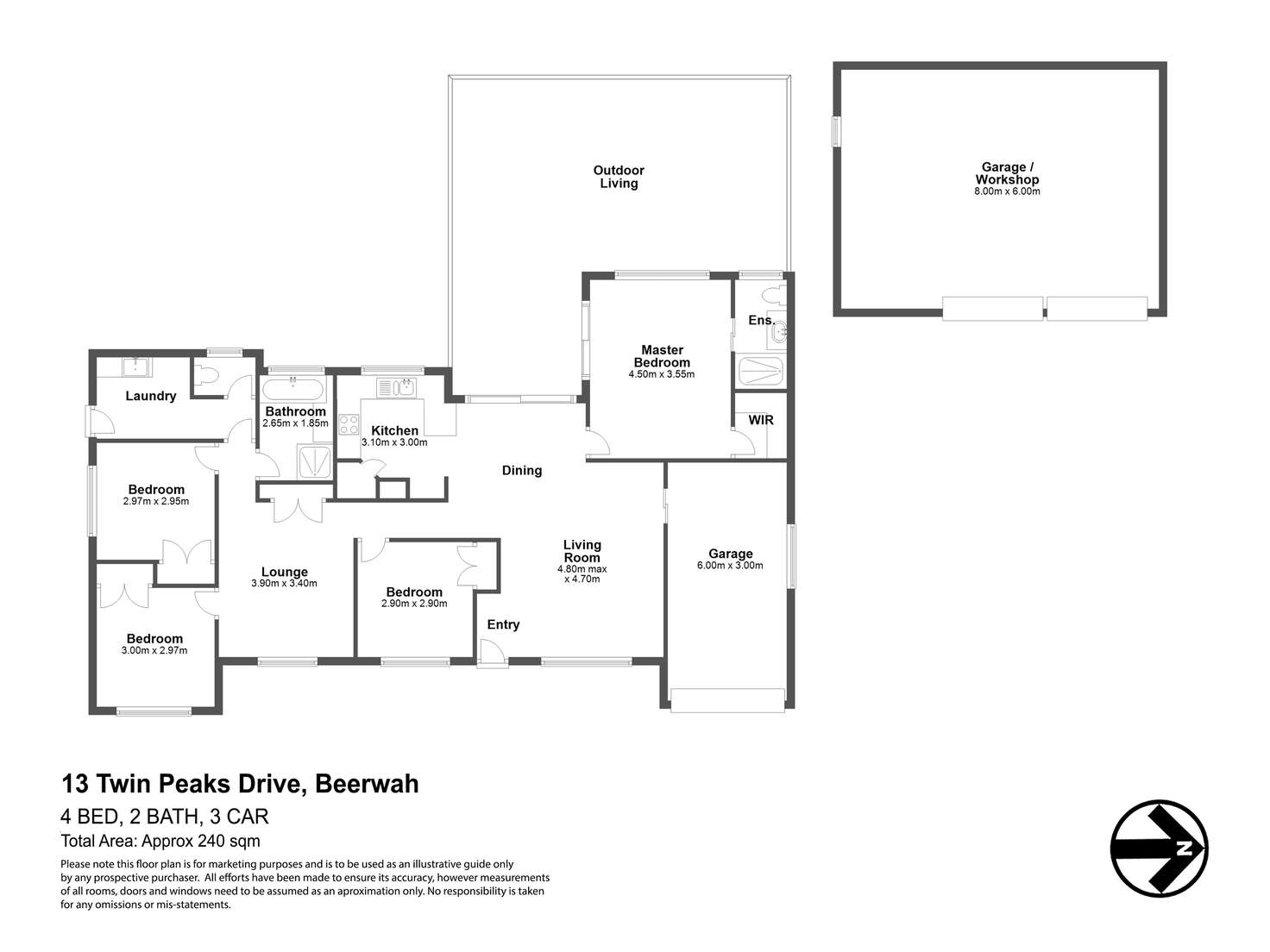 Floorplan of Homely house listing, 13 Twin Peaks Drive, Beerwah QLD 4519