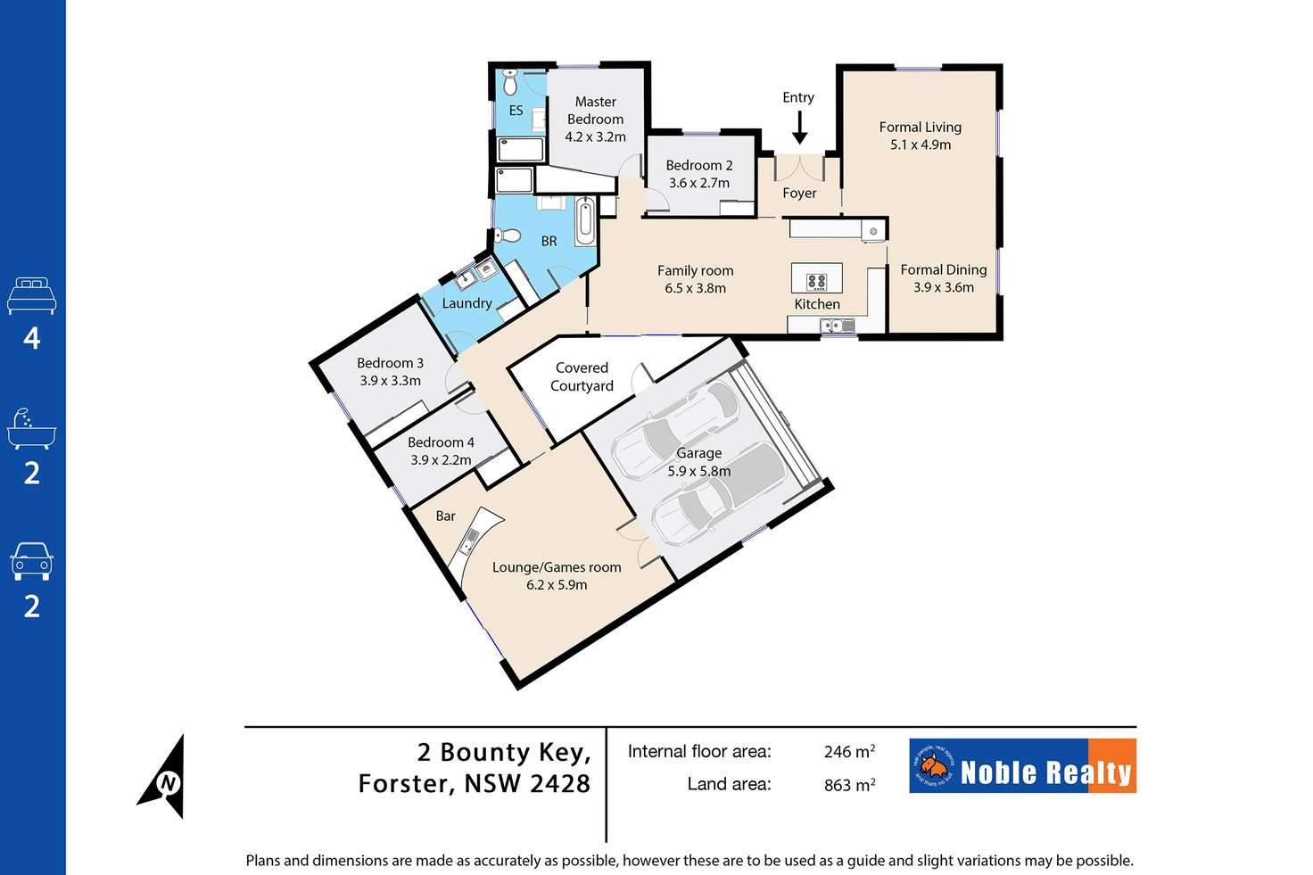 Floorplan of Homely house listing, 2 Bounty Key, Forster NSW 2428