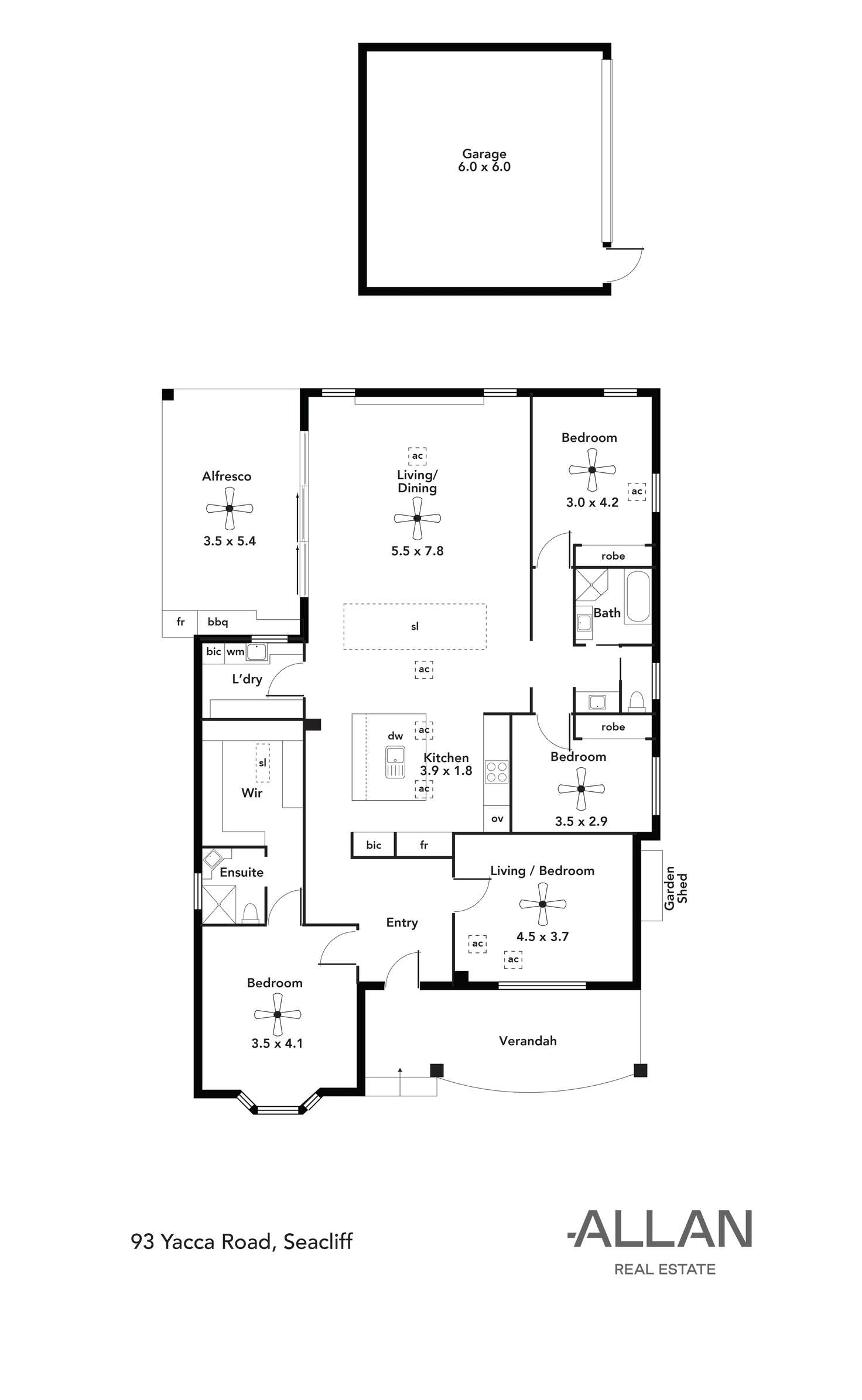 Floorplan of Homely house listing, 93 Yacca Road, Seacliff SA 5049