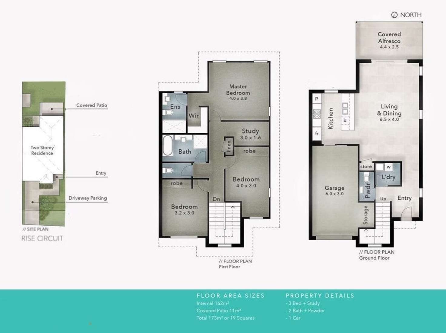 Floorplan of Homely townhouse listing, 3/36 Rise Circuit, Pacific Pines QLD 4211