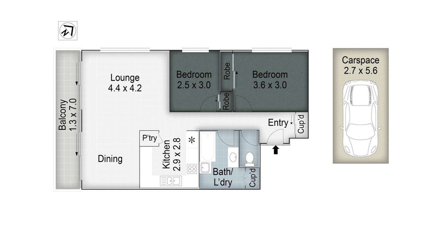 Floorplan of Homely apartment listing, 2/355 Golden Four Drive, Tugun QLD 4224