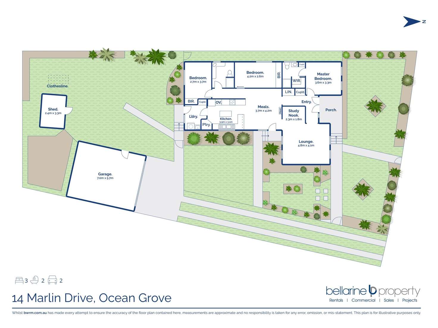 Floorplan of Homely house listing, 14 Marlin Drive, Ocean Grove VIC 3226