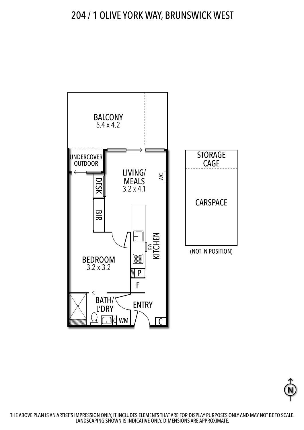 Floorplan of Homely apartment listing, 204/1 Olive York Way, Brunswick West VIC 3055