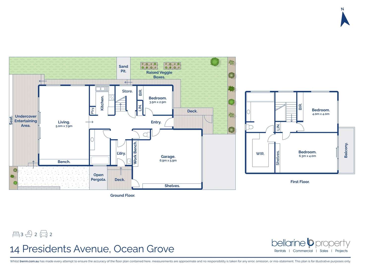 Floorplan of Homely house listing, 14 Presidents Avenue, Ocean Grove VIC 3226