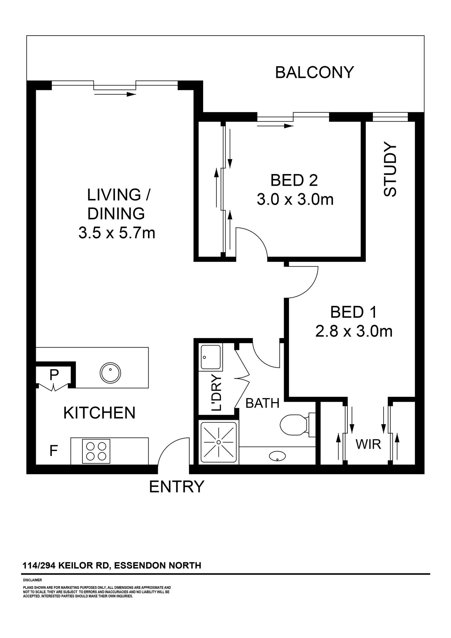 Floorplan of Homely apartment listing, 114/294 Keilor Road, Essendon North VIC 3041