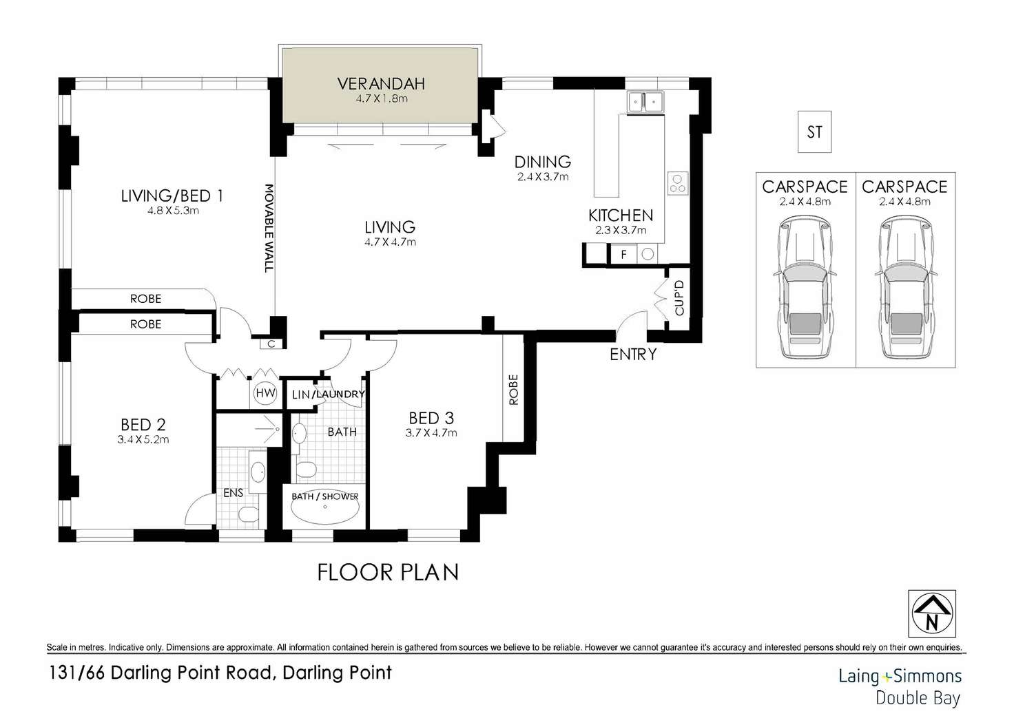 Floorplan of Homely apartment listing, 131/66 Darling Point Road, Darling Point NSW 2027