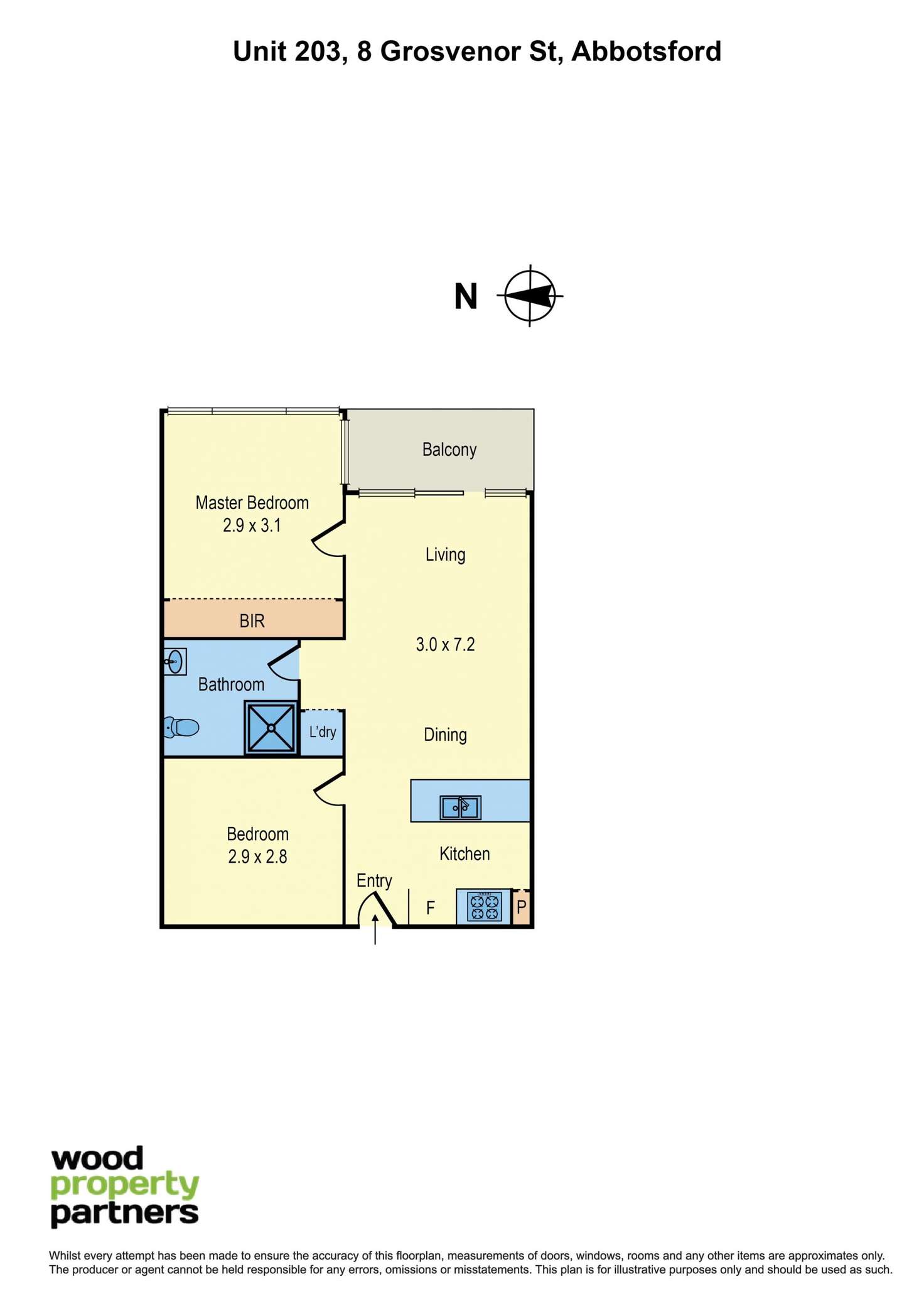 Floorplan of Homely apartment listing, 203/8 Grosvenor Street, Abbotsford VIC 3067