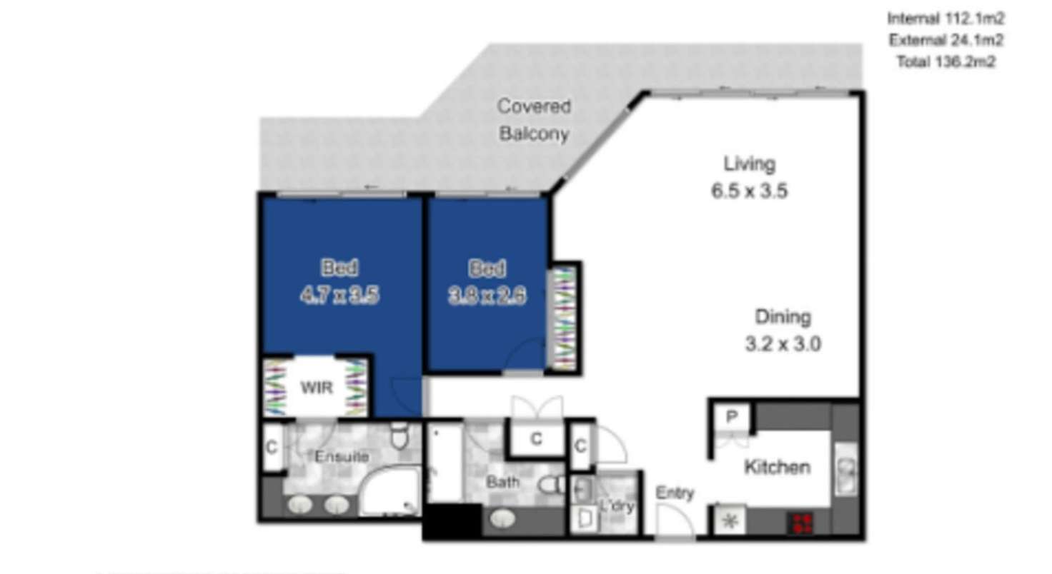 Floorplan of Homely apartment listing, 42/56 Hooker Boulevard, Mermaid Waters QLD 4218