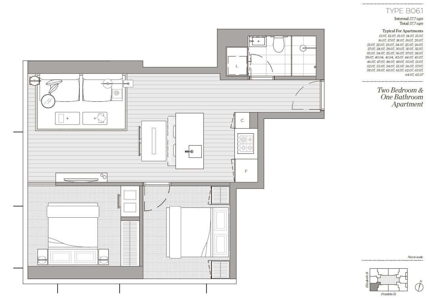 Floorplan of Homely apartment listing, 1807/452-472 Elizabeth Street, Melbourne VIC 3000