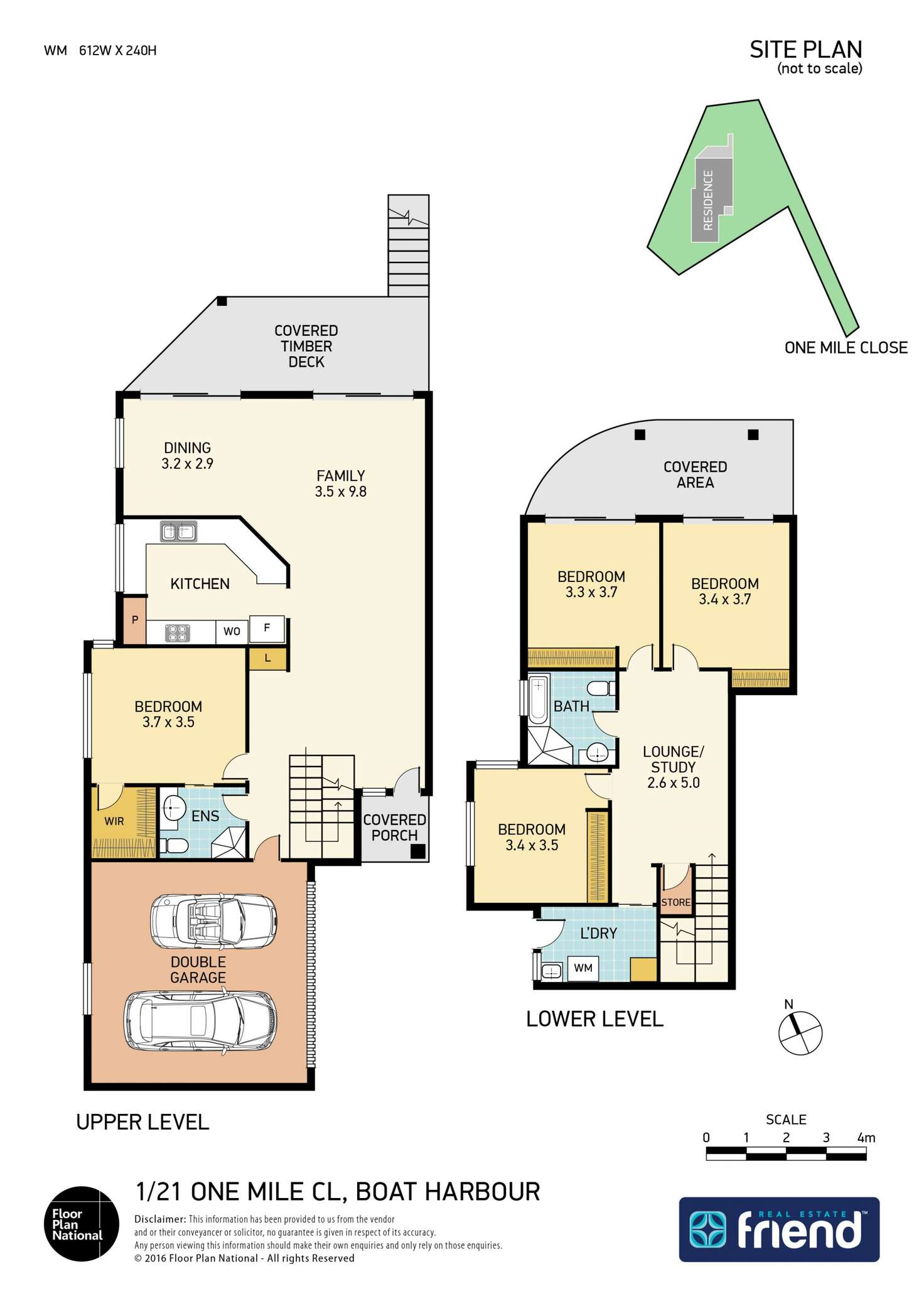 Floorplan of Homely semiDetached listing, 1/21 One Mile Close, Boat Harbour NSW 2316