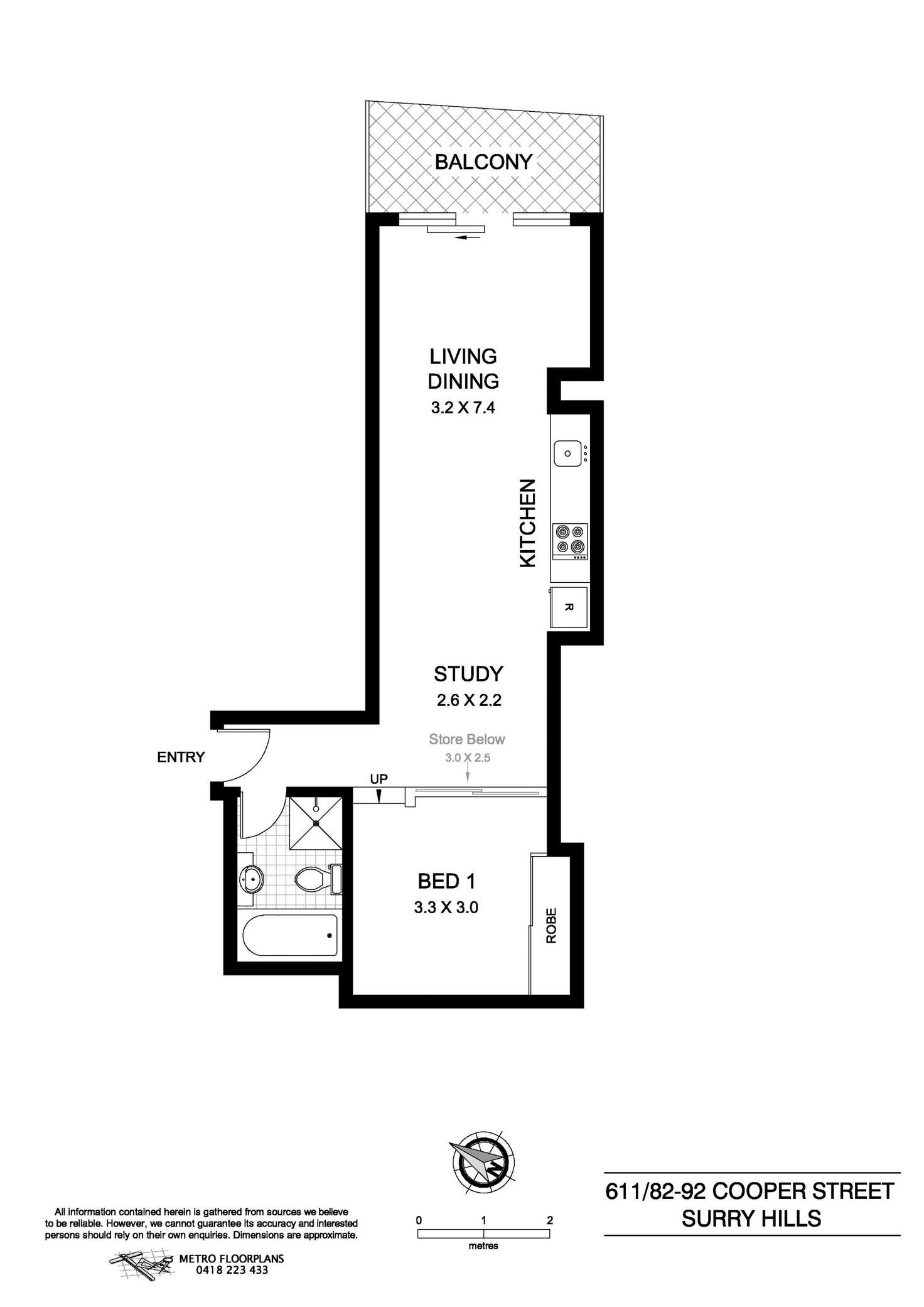 Floorplan of Homely apartment listing, 611/82-92 Cooper Street, Surry Hills NSW 2010