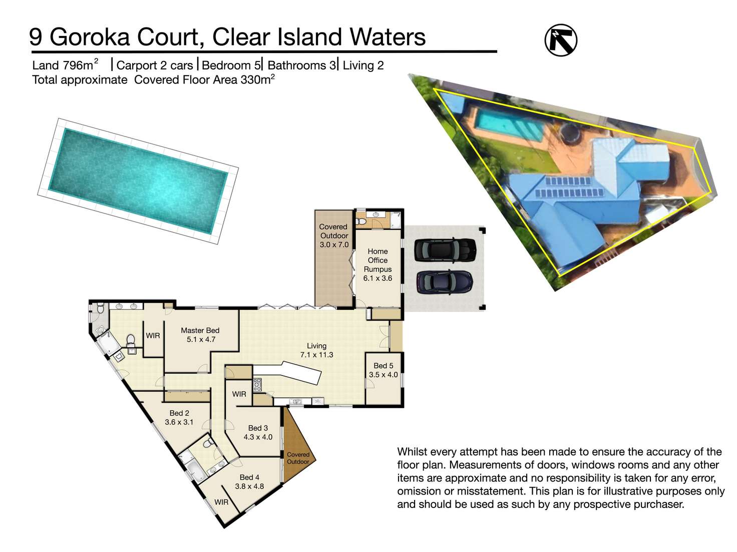 Floorplan of Homely house listing, 9 Goroka Ct, Clear Island Waters QLD 4226