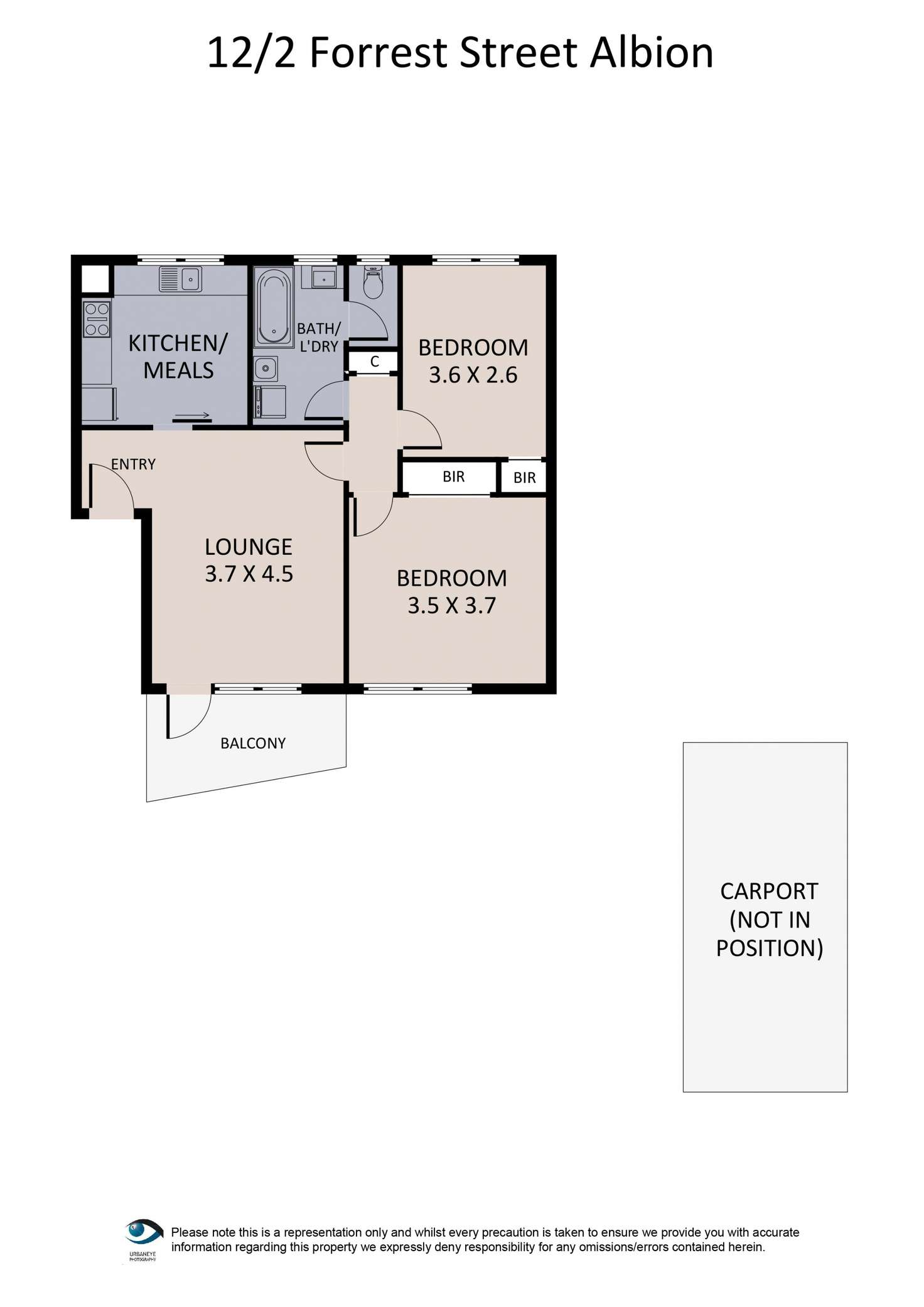 Floorplan of Homely unit listing, 12/2 Forrest St, Albion VIC 3020