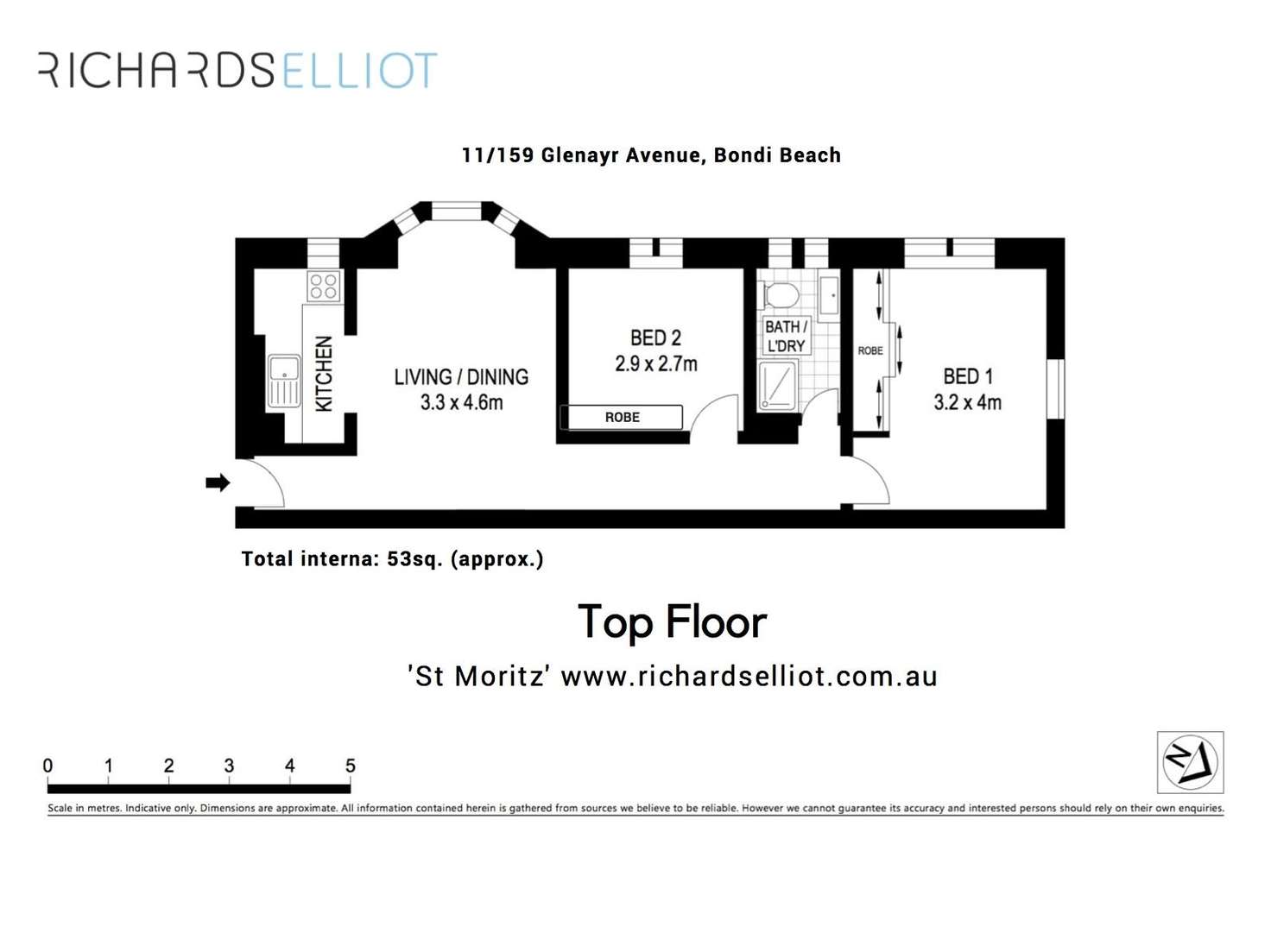 Floorplan of Homely apartment listing, 11/159 Glenayr Avenue, Bondi Beach NSW 2026
