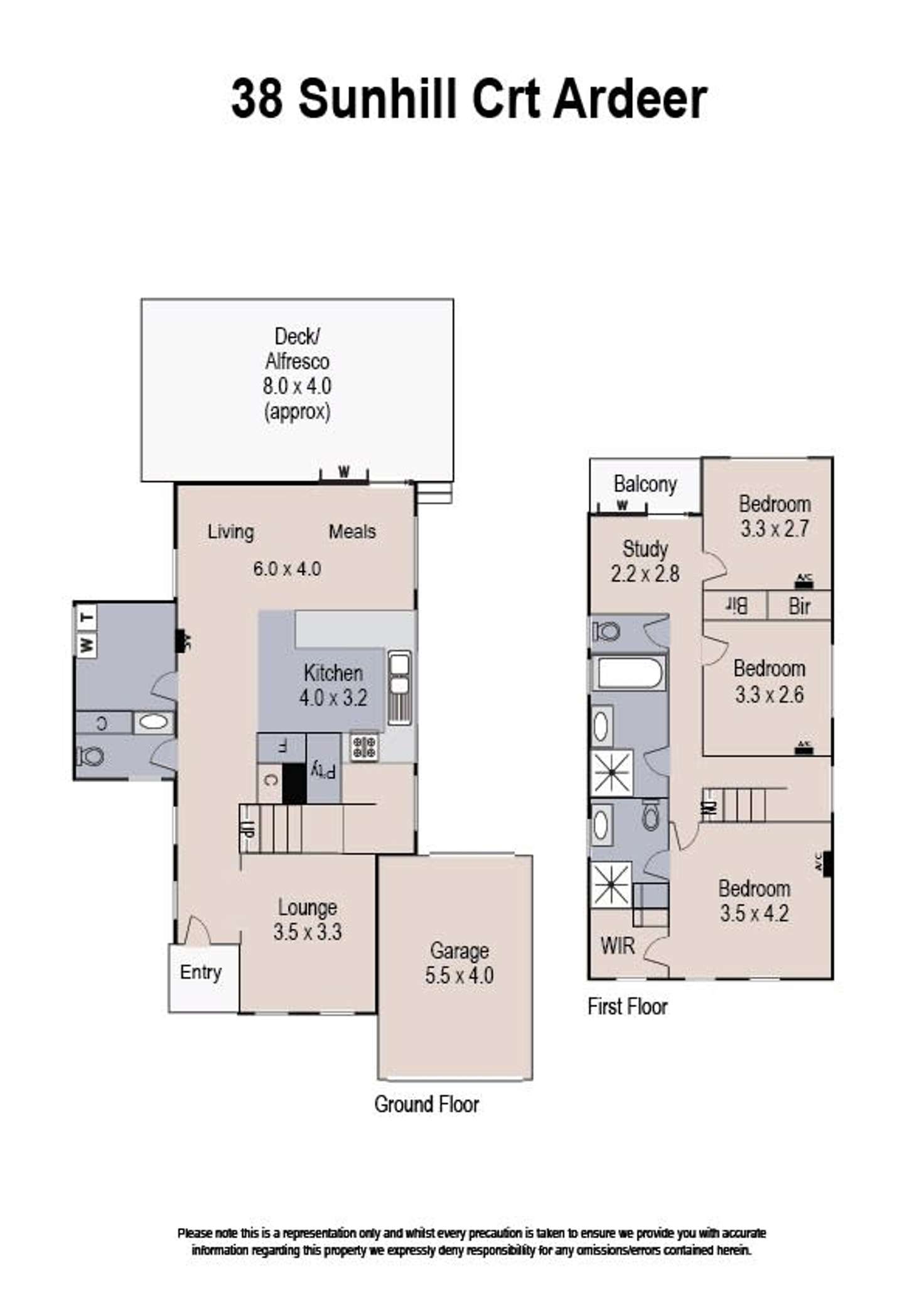 Floorplan of Homely townhouse listing, 38 Sunhill Court, Ardeer VIC 3022