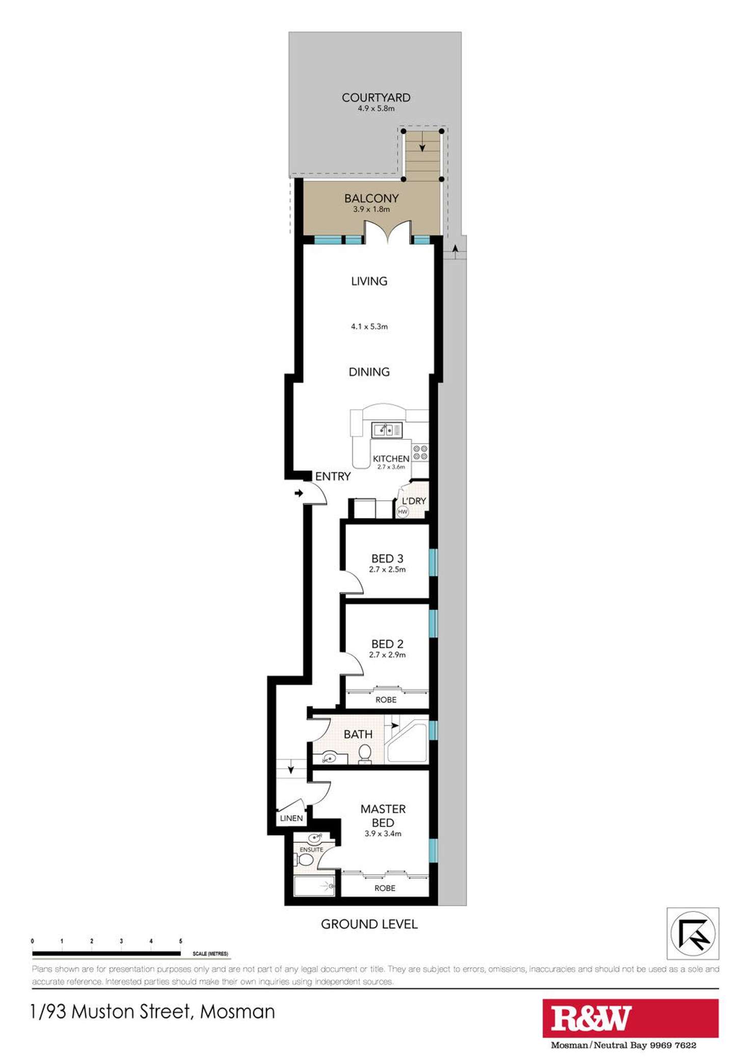 Floorplan of Homely apartment listing, 1/93 Muston Street, Mosman NSW 2088