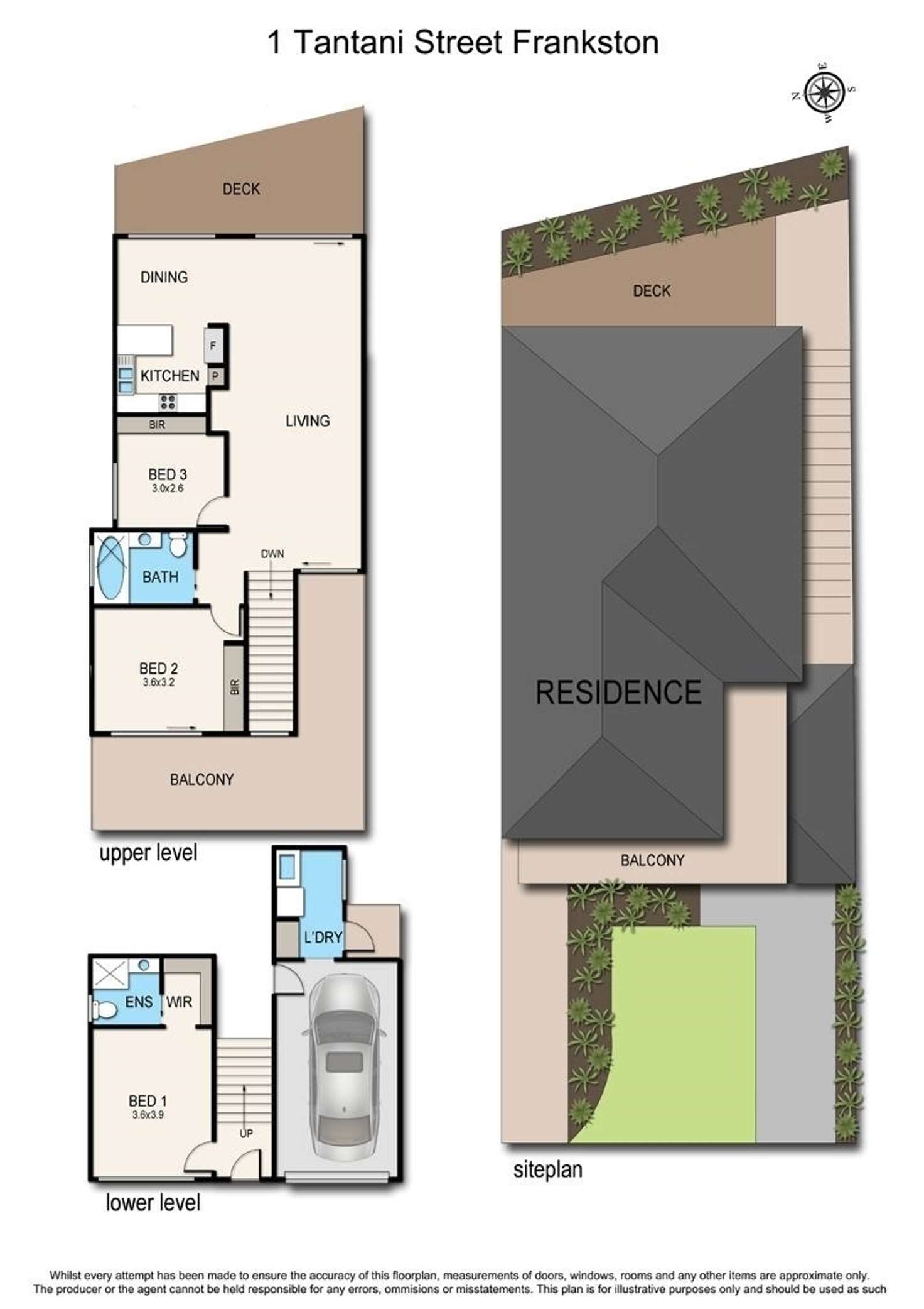 Floorplan of Homely townhouse listing, 1 Tantani Street, Frankston VIC 3199