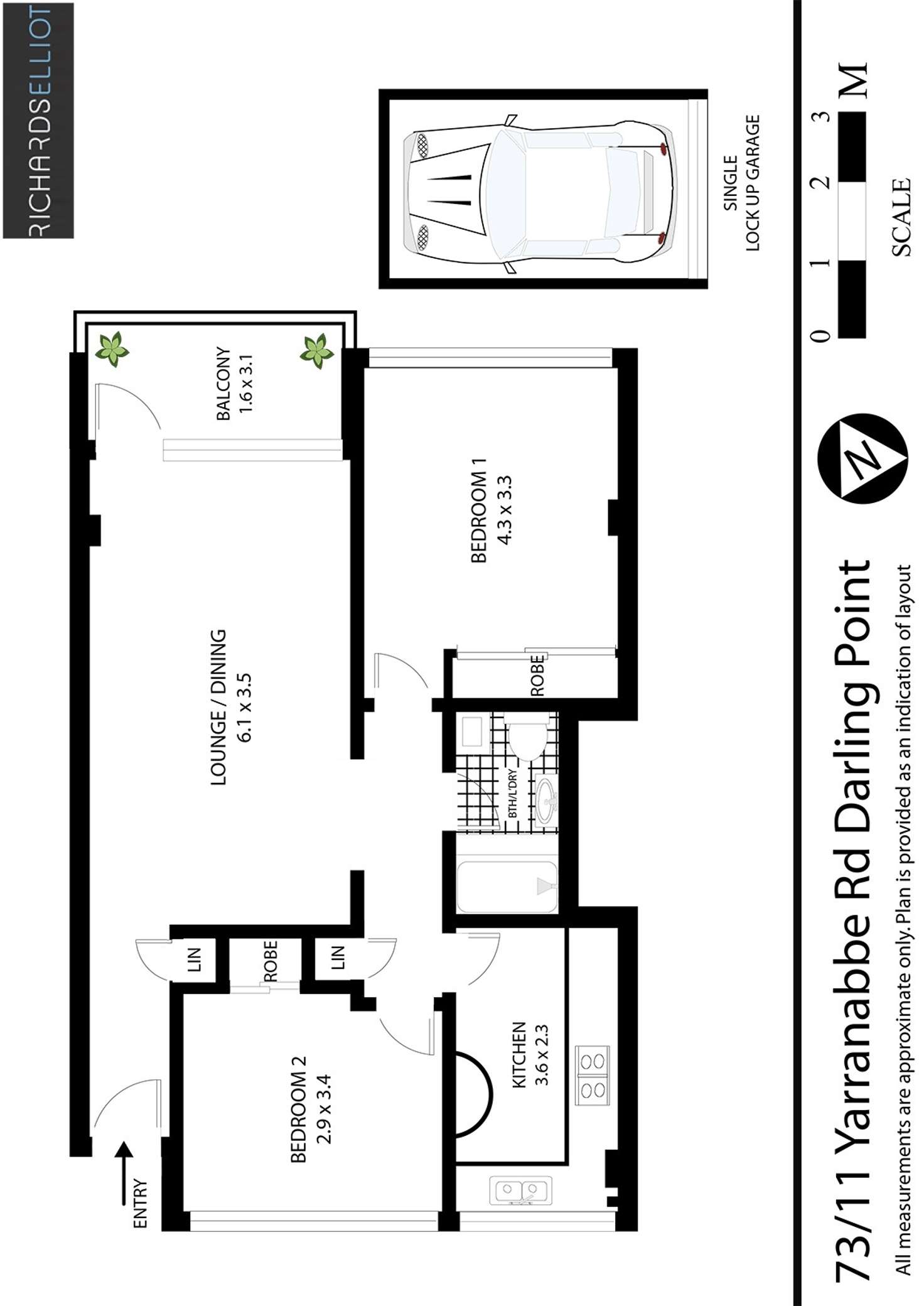 Floorplan of Homely apartment listing, 73/11 Yarranabbe Road, Darling Point NSW 2027