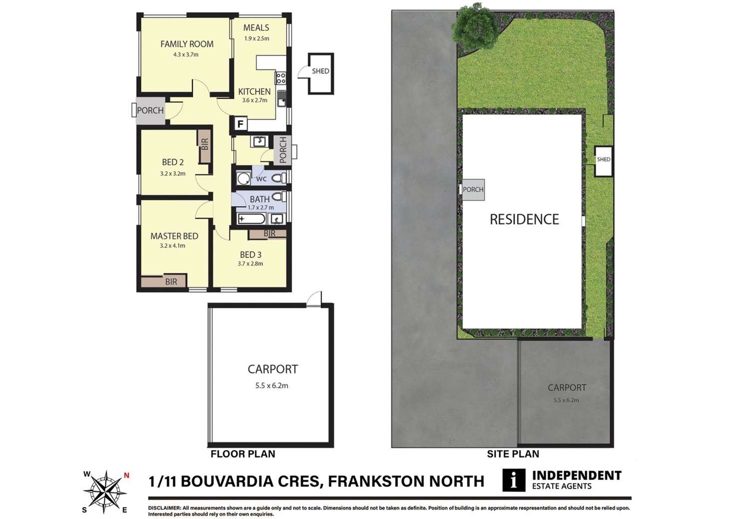 Floorplan of Homely unit listing, 1/11 Bouvardia Crescent, Frankston North VIC 3200
