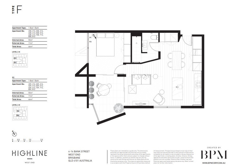 Floorplan of Homely apartment listing, 513/8 Bank Street, West End QLD 4101