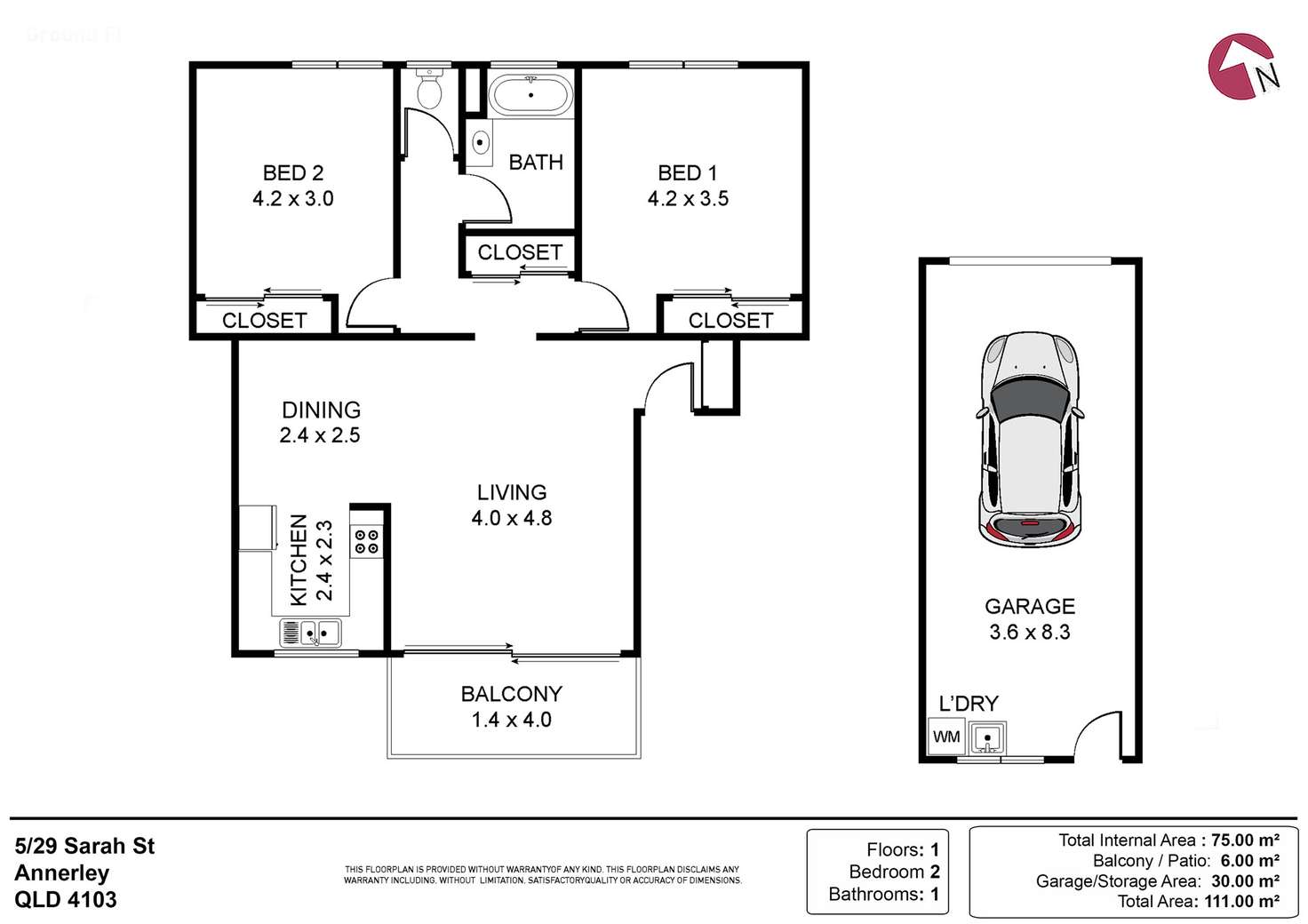 Floorplan of Homely unit listing, 5/29 Sarah Street, Annerley QLD 4103