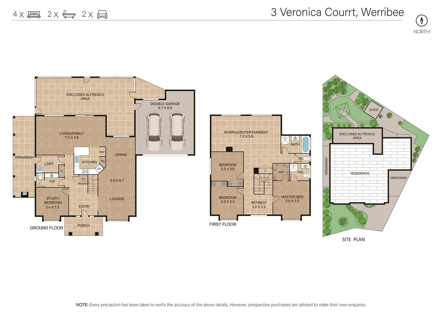 Floorplan of Homely house listing, 3 Veronica Court, Werribee VIC 3030