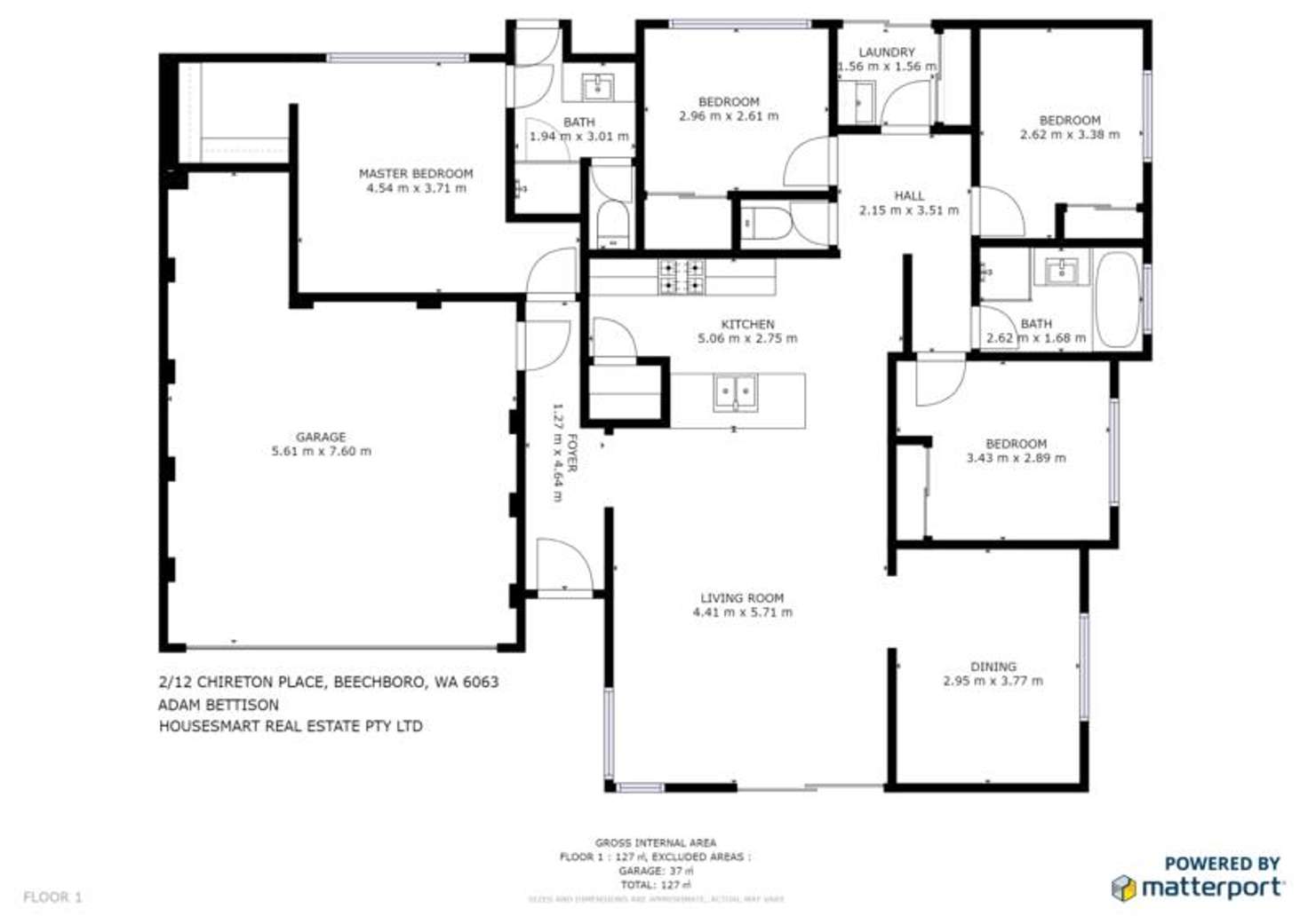 Floorplan of Homely house listing, 2/12 Chireton Place, Beechboro WA 6063