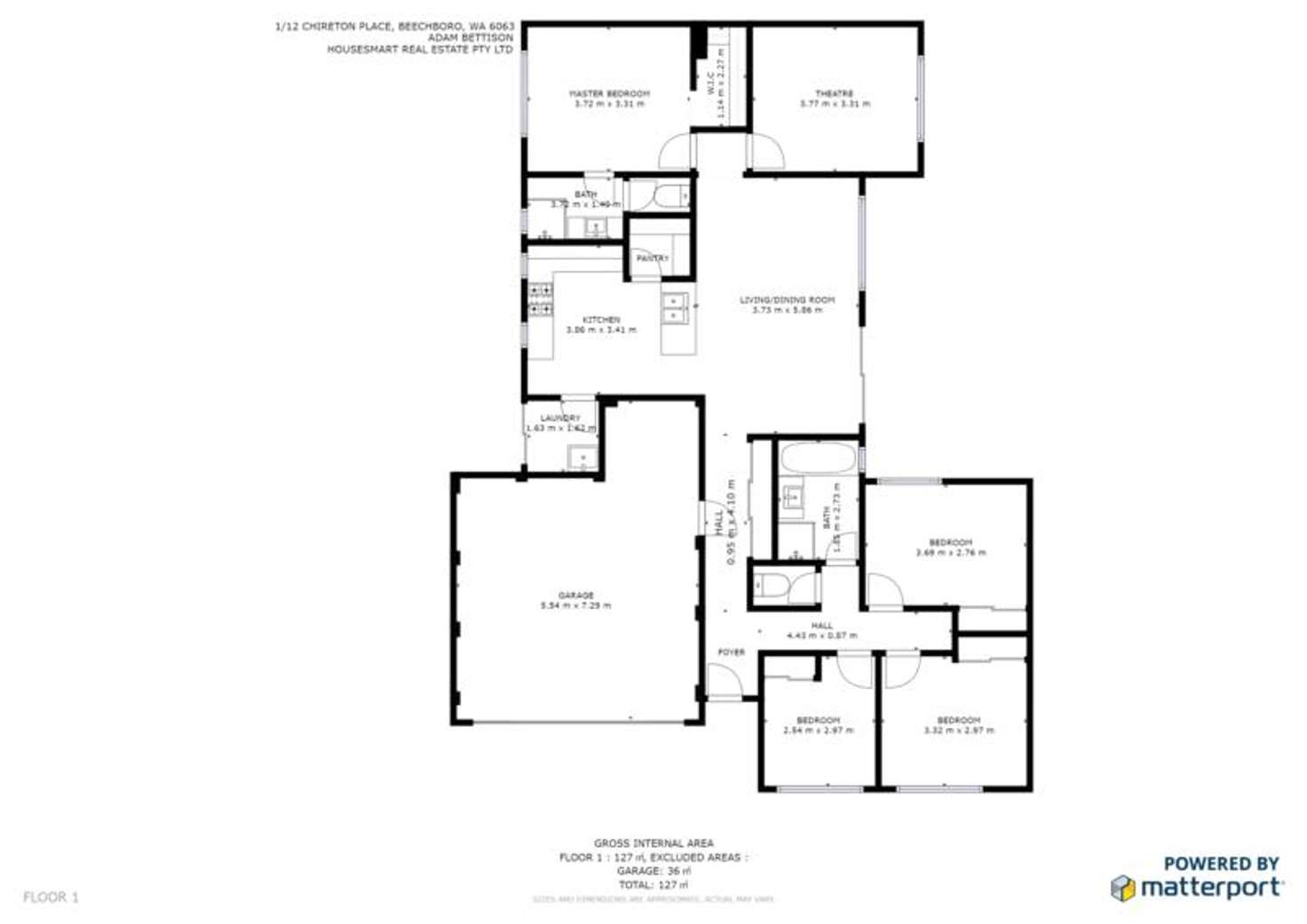 Floorplan of Homely house listing, 1/12 Chireton Place, Beechboro WA 6063