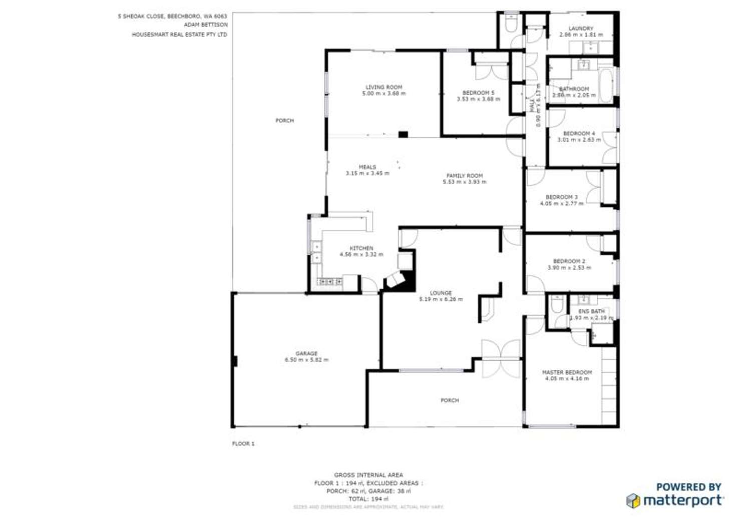 Floorplan of Homely house listing, 5 Sheoak Close, Beechboro WA 6063