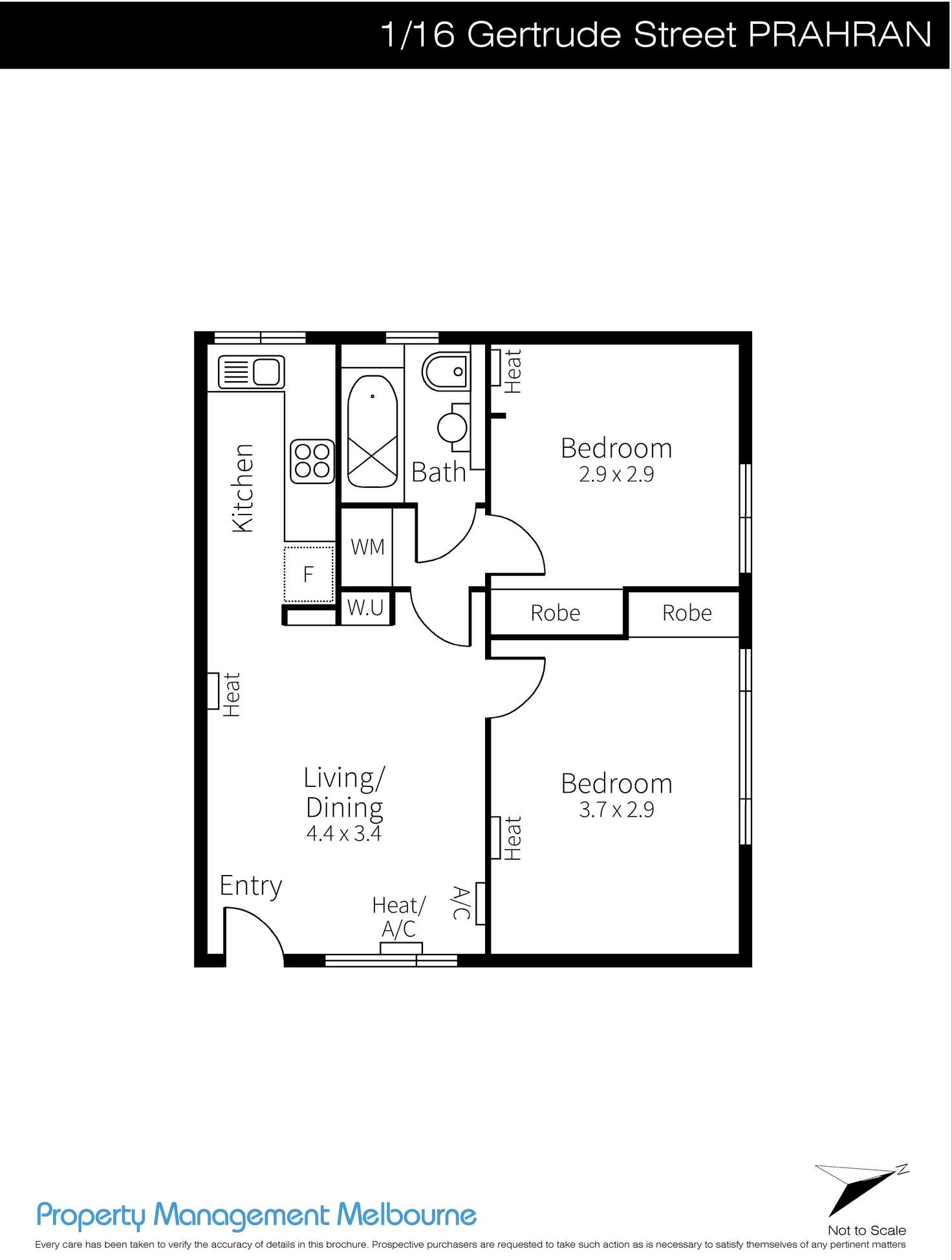 Floorplan of Homely apartment listing, 1/16 Gertrude Street, Windsor VIC 3181
