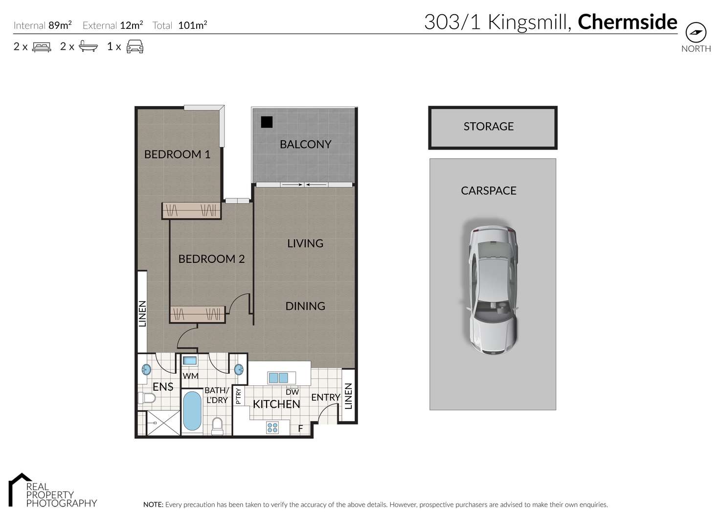 Floorplan of Homely unit listing, 303/1 Kingsmill Street, Chermside QLD 4032