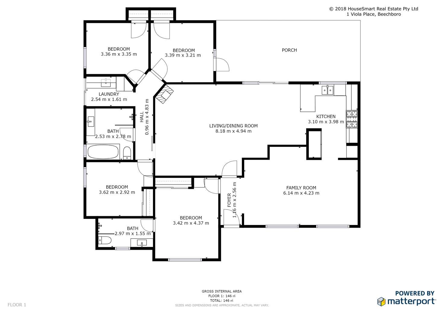 Floorplan of Homely house listing, 1 Viola Place, Beechboro WA 6063