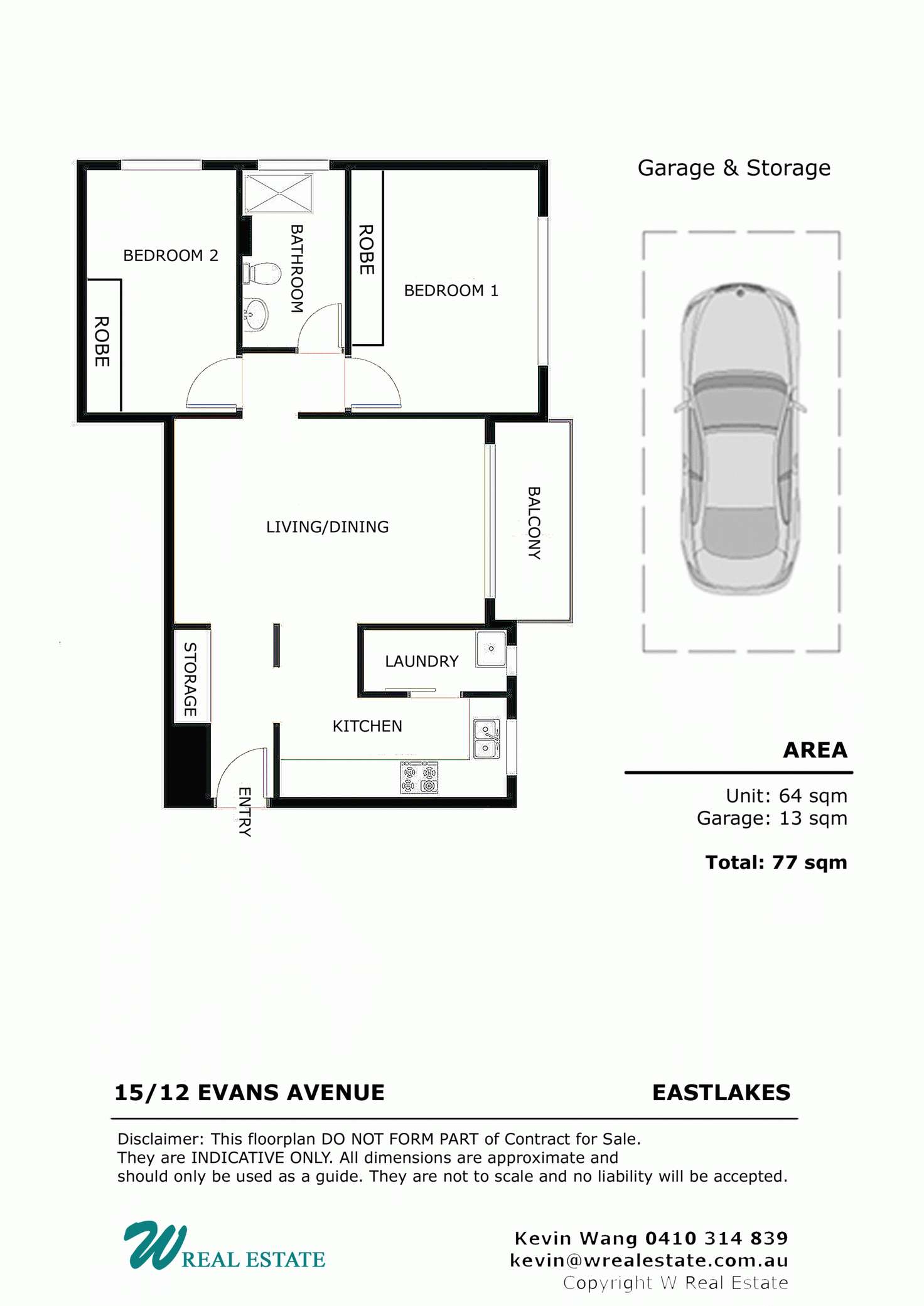 Floorplan of Homely apartment listing, 15/12 Evans Ave, Eastlakes NSW 2018