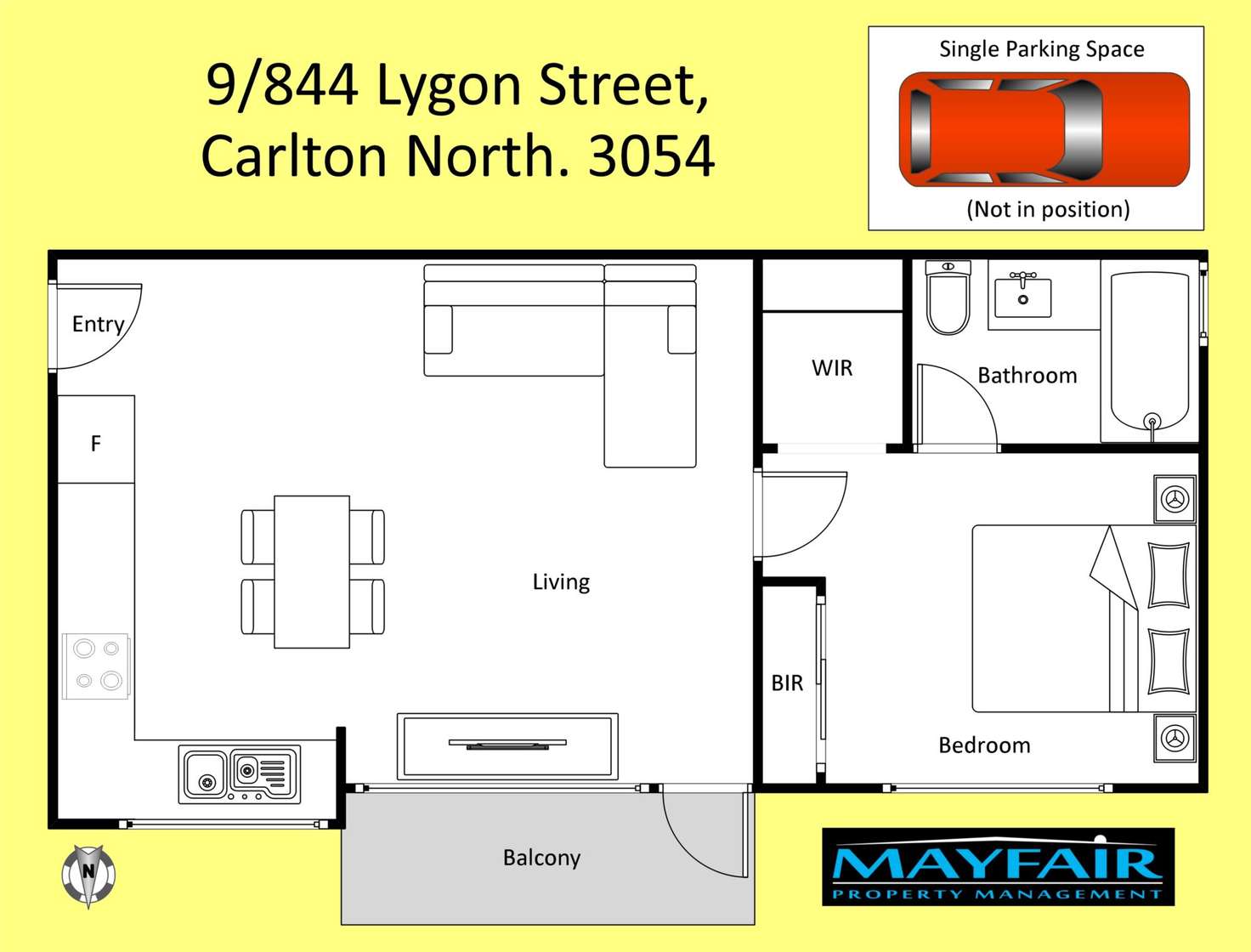 Floorplan of Homely unit listing, 9/844 Lygon Street, Carlton North VIC 3054