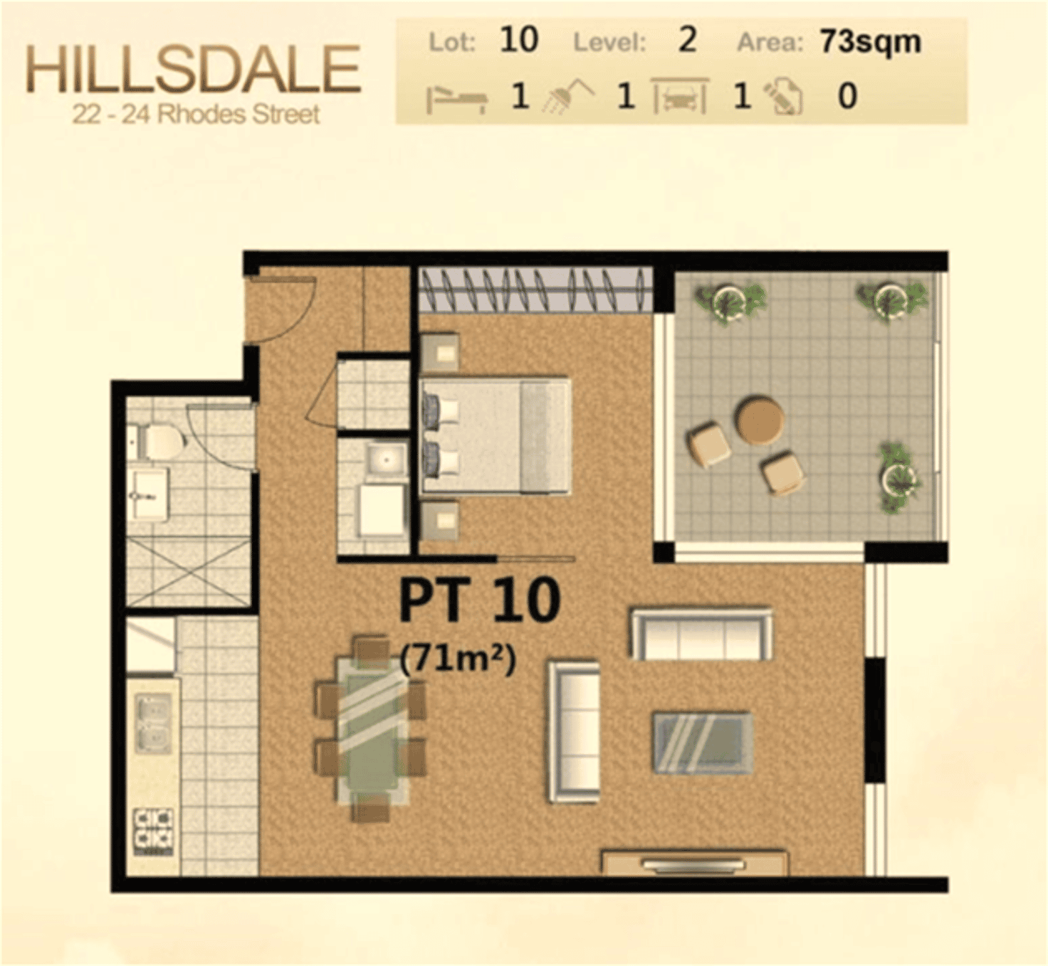 Floorplan of Homely apartment listing, A205/22-24 RHODES STREET, Hillsdale NSW 2036