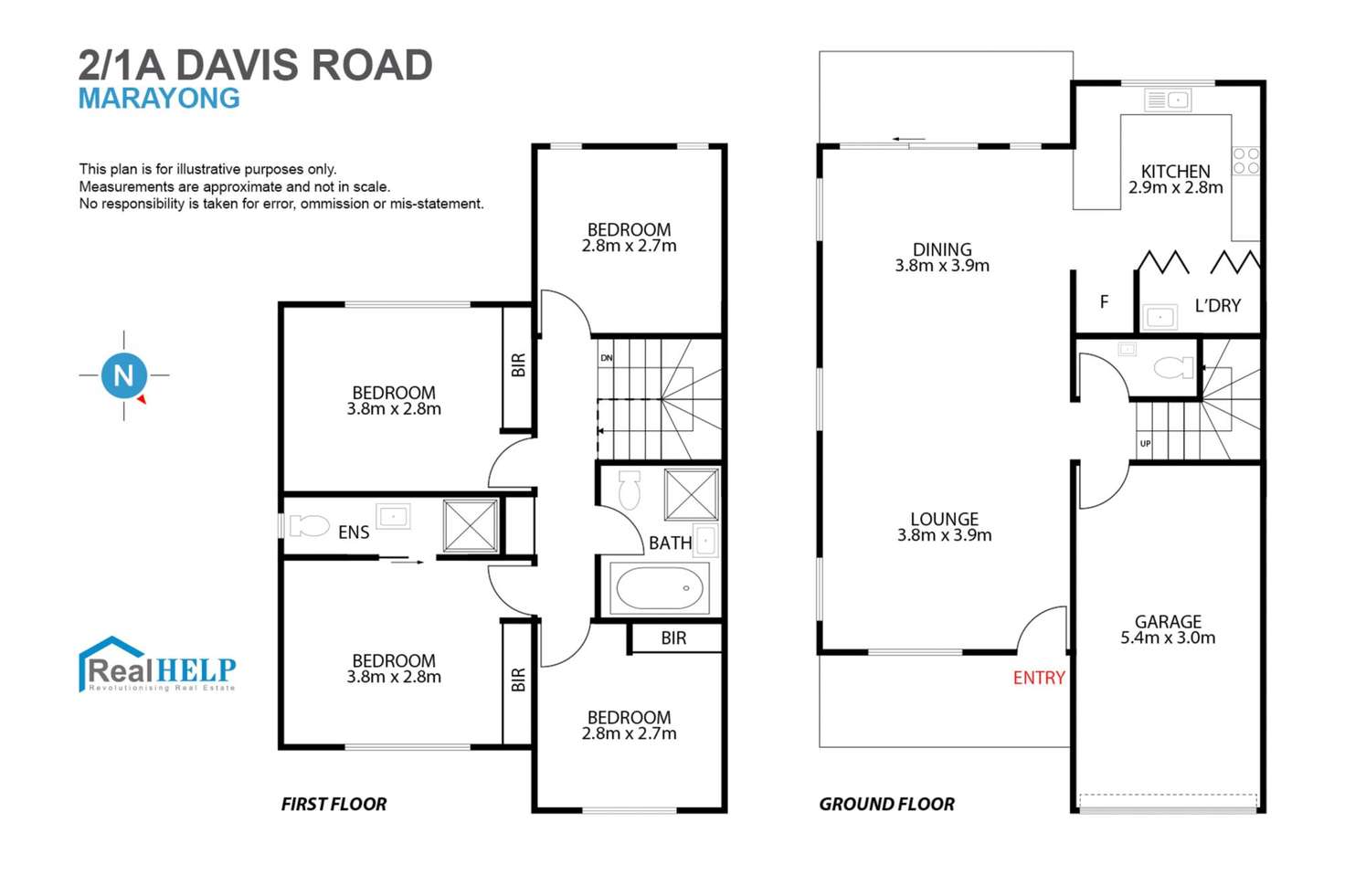 Floorplan of Homely townhouse listing, 2/1A Davis Road, Marayong NSW 2148