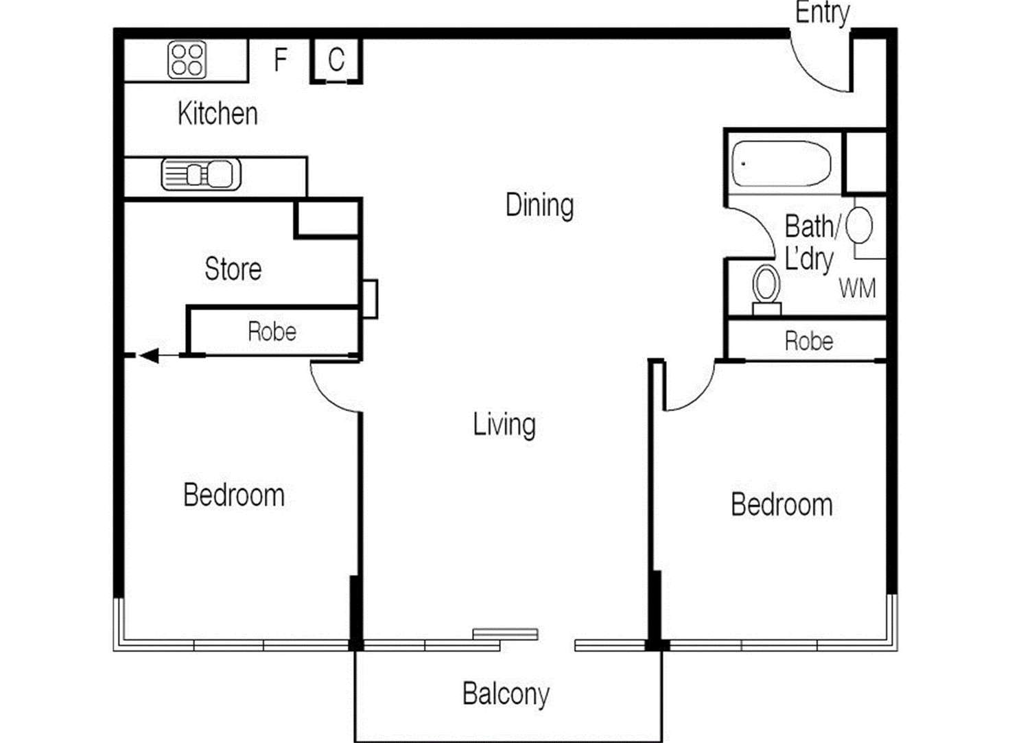 Floorplan of Homely apartment listing, 1100/668 Bourke Street, Melbourne VIC 3000