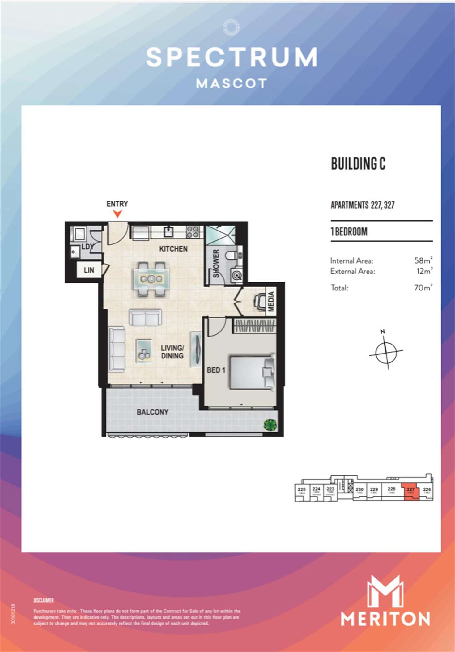 Floorplan of Homely unit listing, 327/44 Church Avenue, Mascot NSW 2020