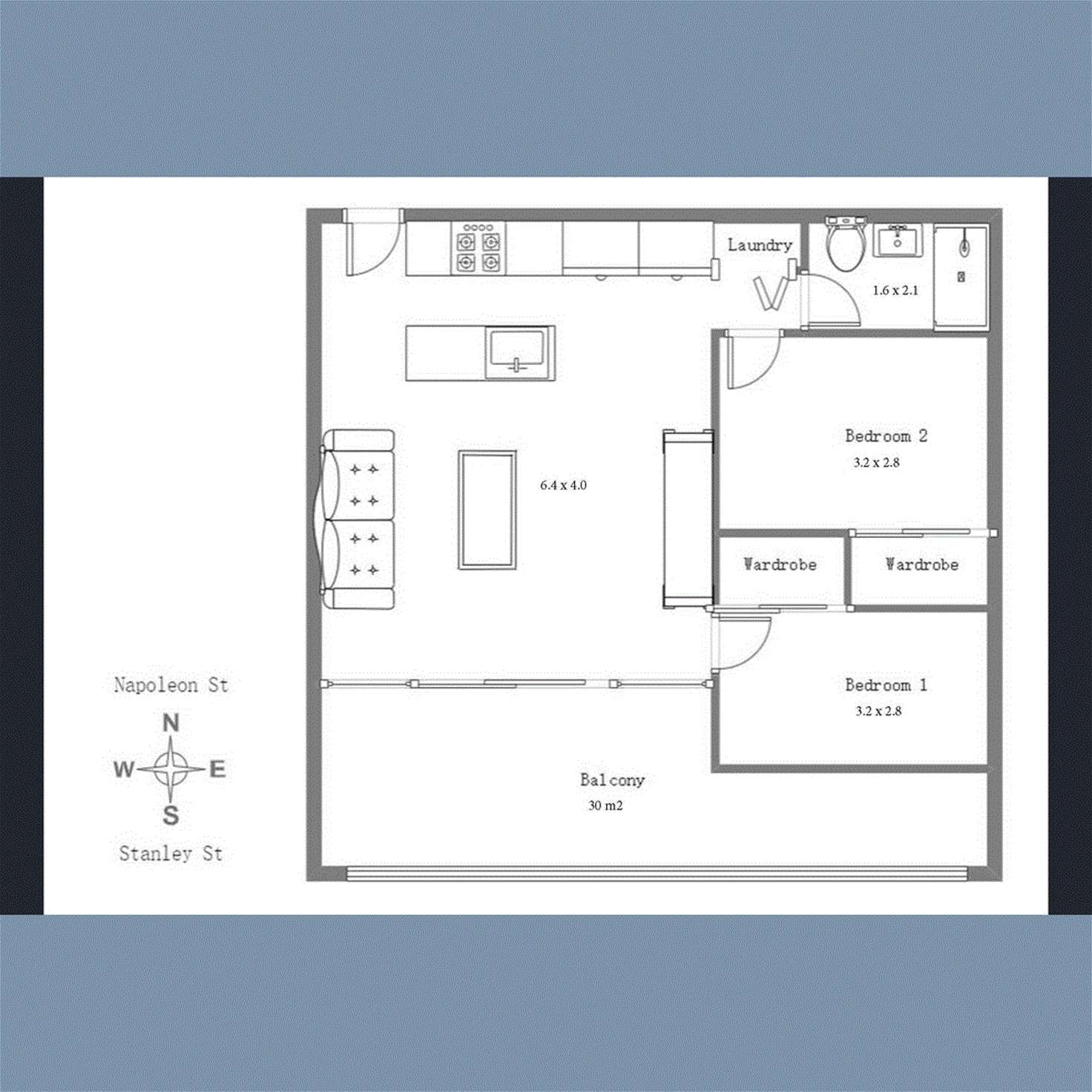 Floorplan of Homely apartment listing, 406/50 Stanley Street, Collingwood VIC 3066