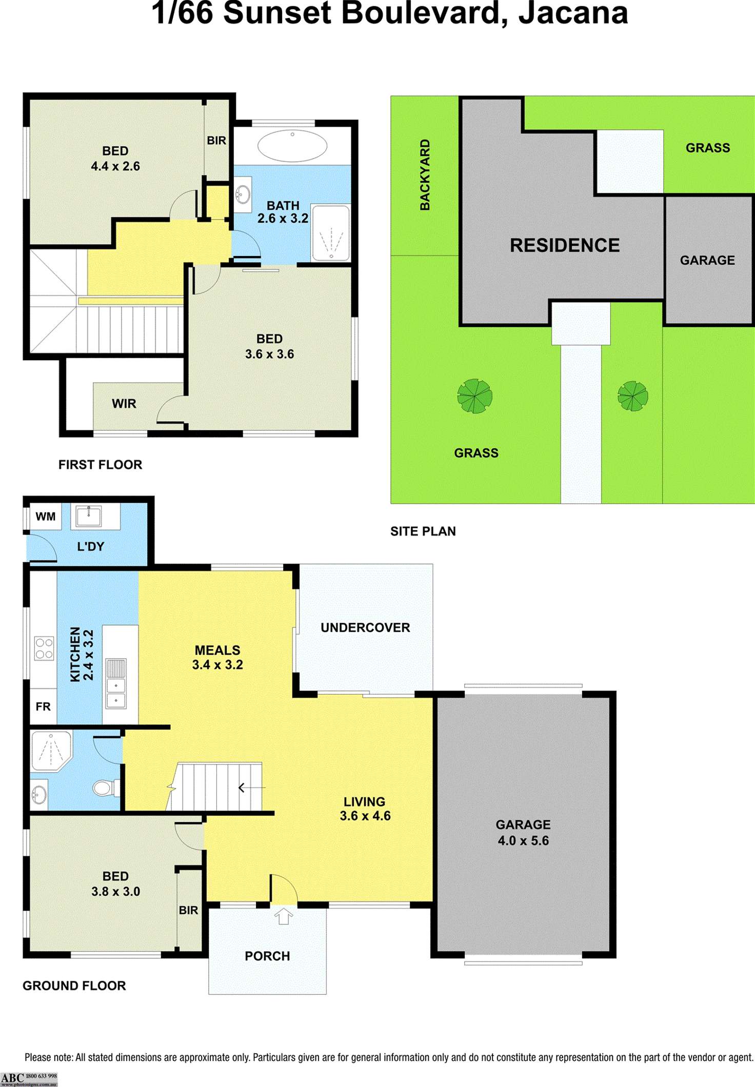 Floorplan of Homely townhouse listing, 1/66 Sunset Boulevard, Jacana VIC 3047