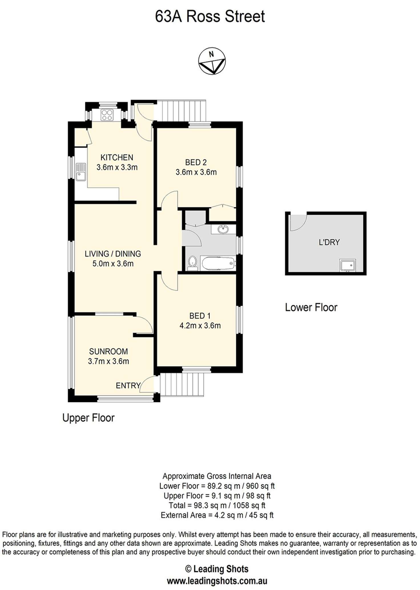 Floorplan of Homely house listing, 63A Ross Street, Woolloongabba QLD 4102