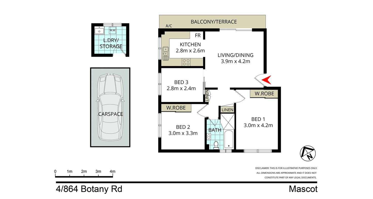Floorplan of Homely unit listing, 4/864 Botany Road, Mascot NSW 2020