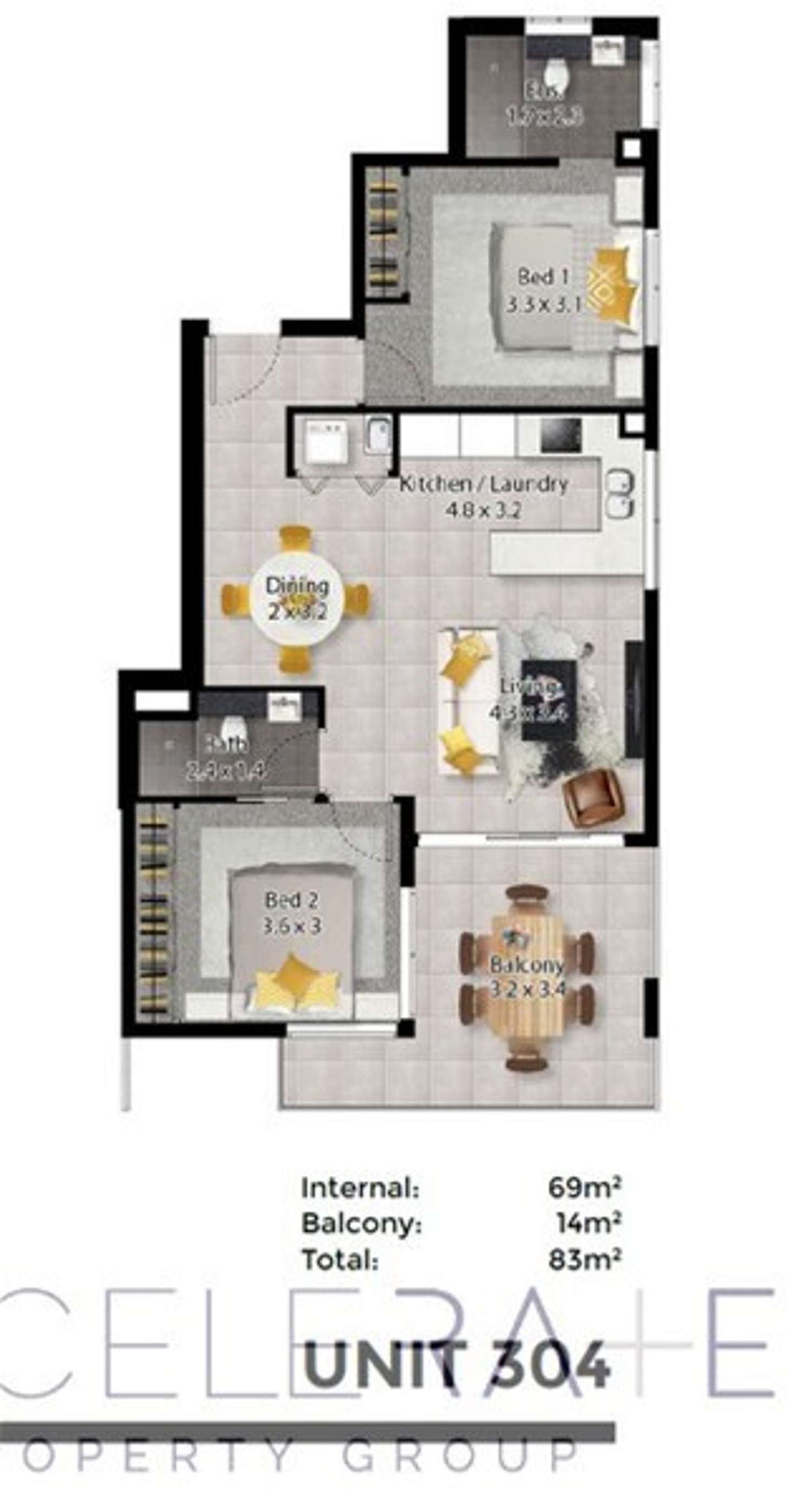 Floorplan of Homely apartment listing, 304/21 Victoria Street, Windsor QLD 4030