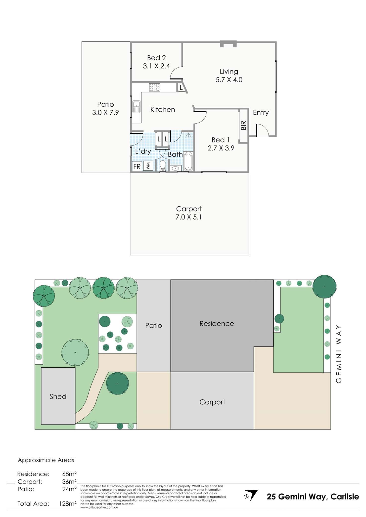 Floorplan of Homely semiDetached listing, 25 Gemini Way, Carlisle WA 6101