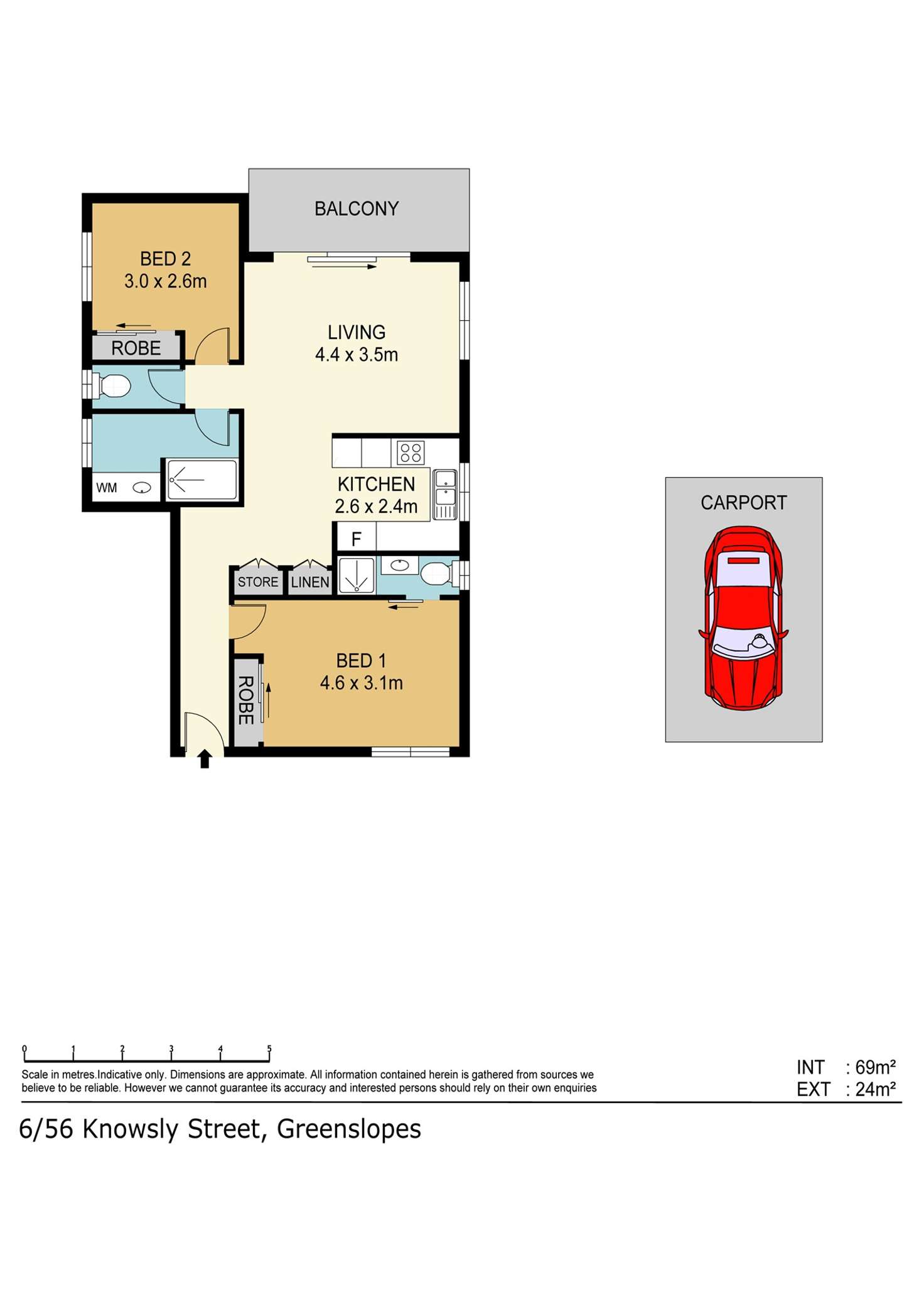 Floorplan of Homely unit listing, 6/56 Knowsley Street, Stones Corner QLD 4120
