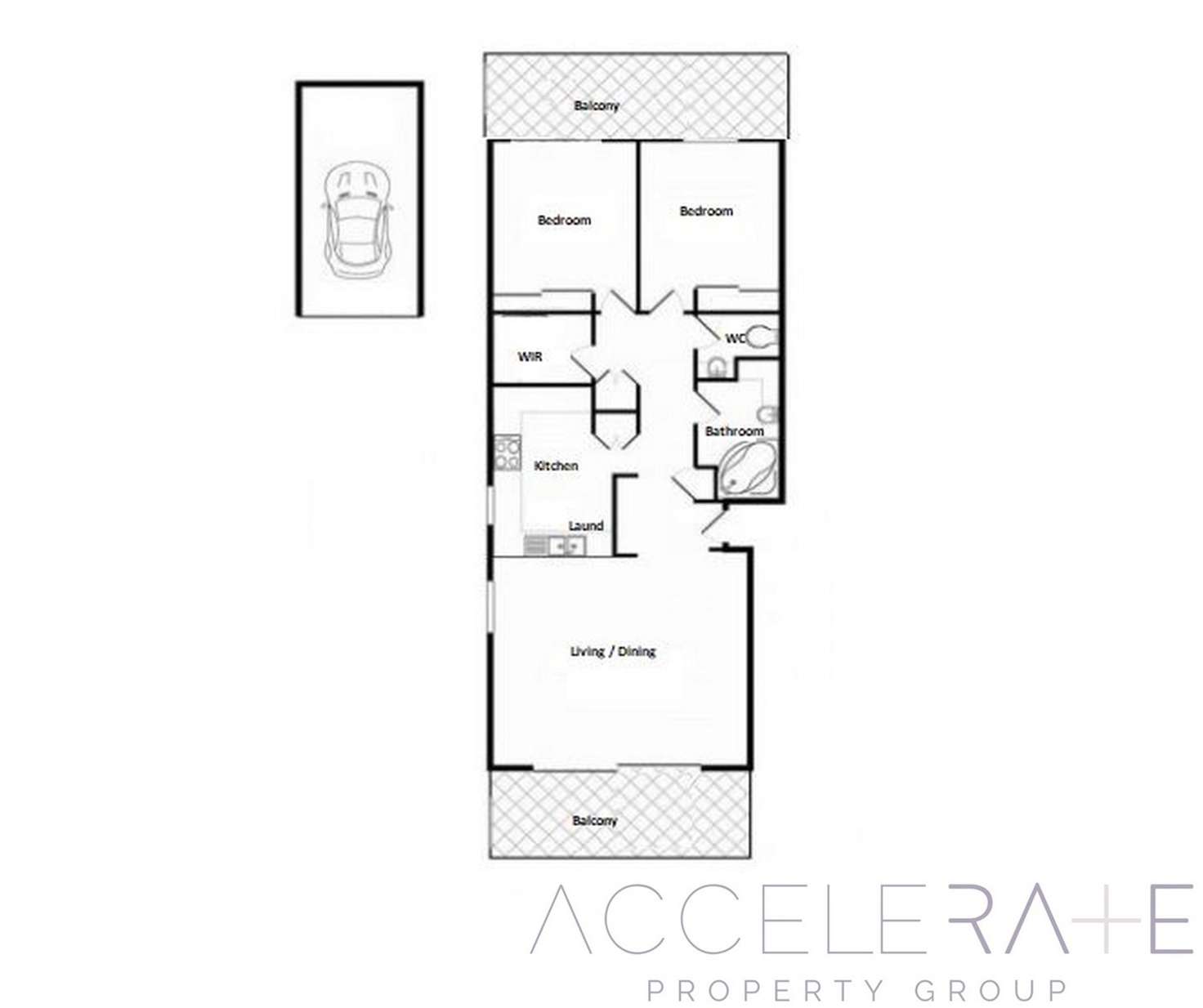 Floorplan of Homely unit listing, 1/32 Kent Street, New Farm QLD 4005