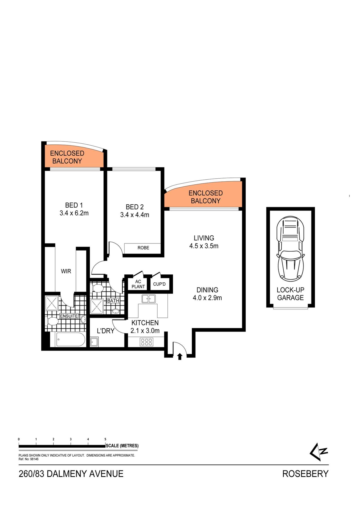 Floorplan of Homely apartment listing, 260/83 -93 Dalmeny Ave, Rosebery NSW 2018