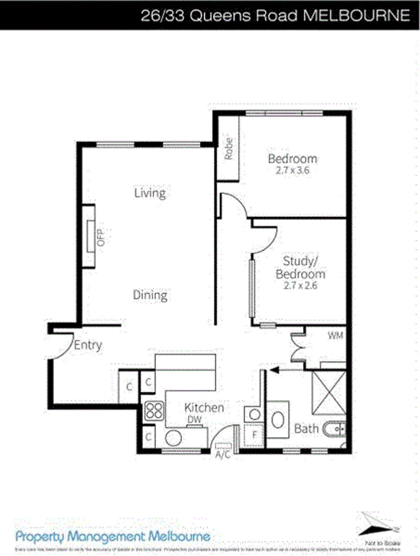 Floorplan of Homely apartment listing, 26/33 Queens Road, Melbourne VIC 3004