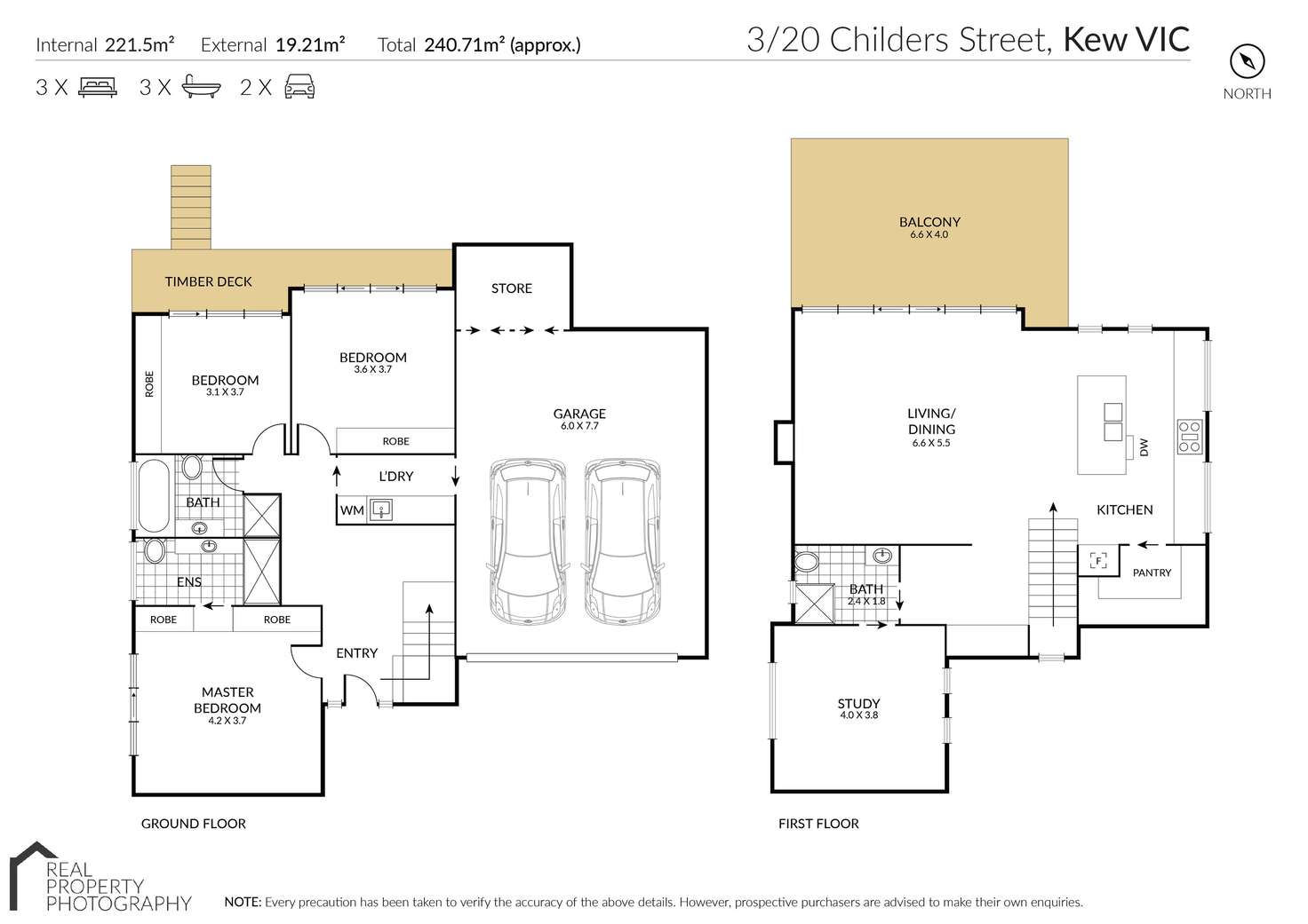 Floorplan of Homely townhouse listing, 3/20 Childers Street, Kew VIC 3101